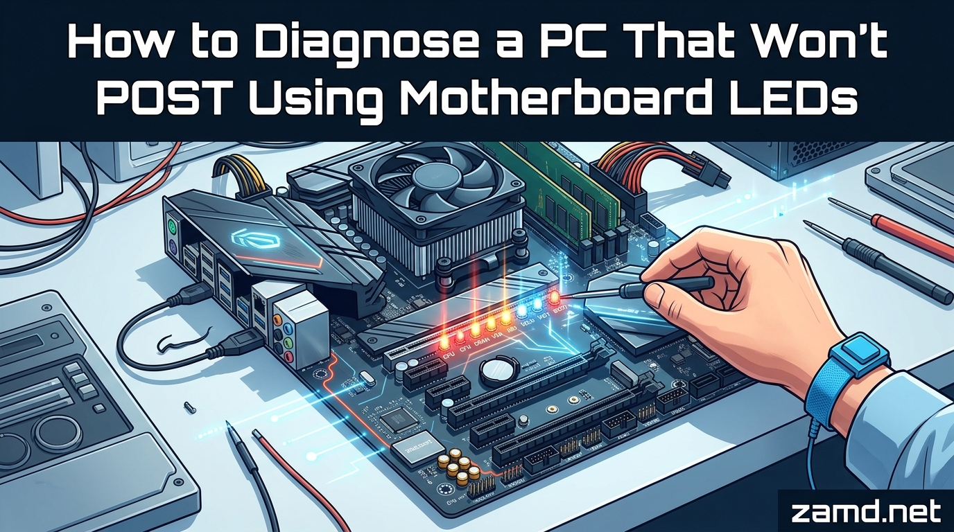 How to Diagnose a PC That Won't POST Using Motherboard LEDs