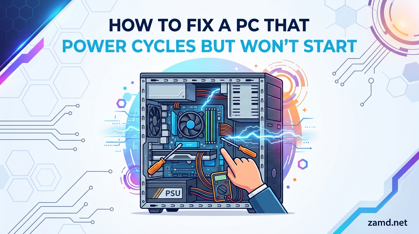 How to Fix a PC That Power Cycles but Won't Start