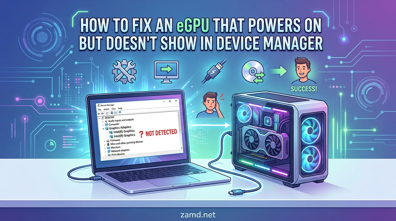 How to Fix an eGPU That Powers On but Doesn't Show in Device Manager