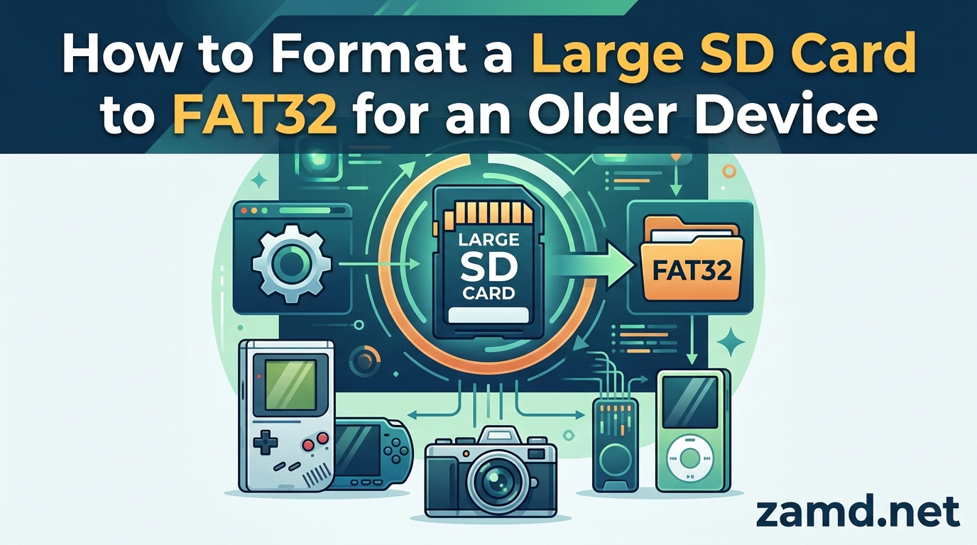 How to Format a Large SD Card to FAT32 for an Older Device