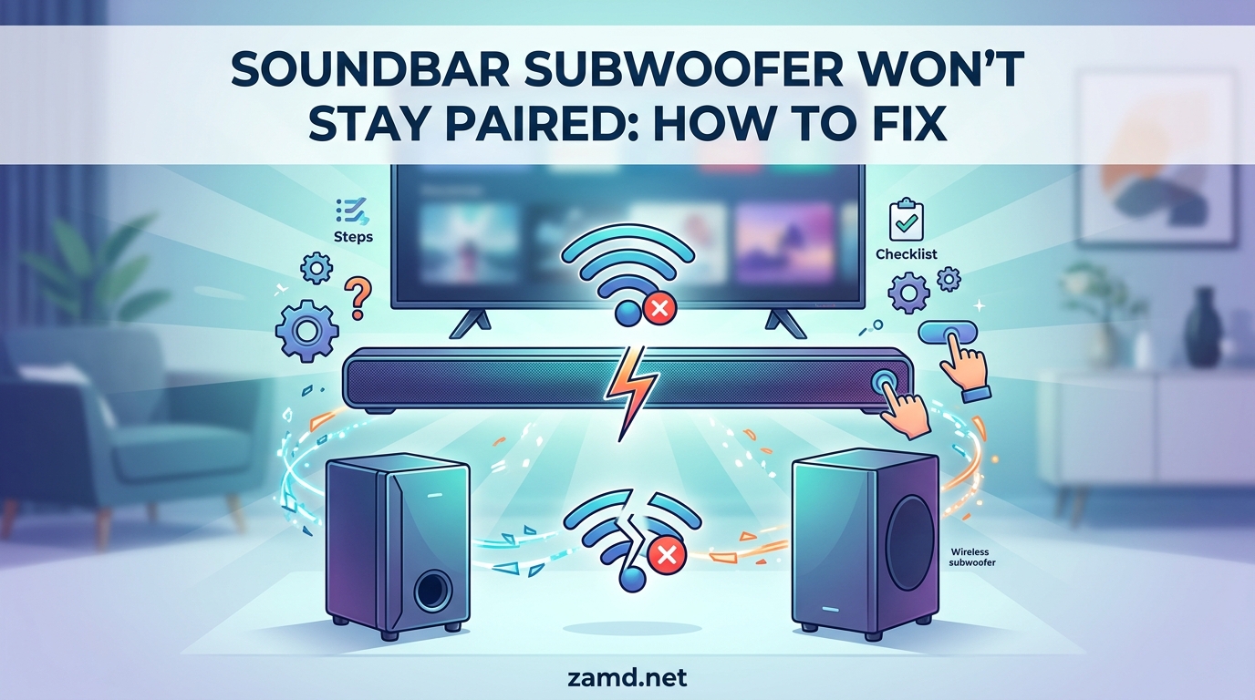 Soundbar Subwoofer Won't Stay Paired How to Fix