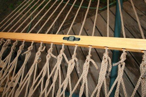 Original Pawleys Island Large Oatmeal DuraCord Rope Hammock - 13 ft. x 55 in., 2-Person, 450 lb Capacity, Oak Spreader Bar, Zinc-Plated Hardware, Handcrafted in the USA customer photo 1