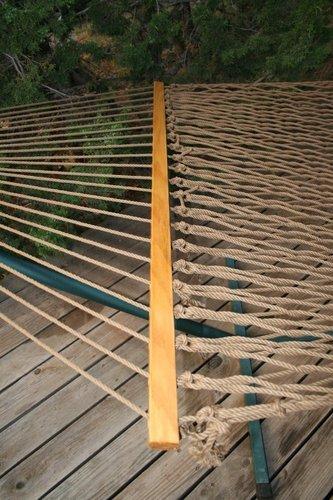 Original Pawleys Island Large Oatmeal DuraCord Rope Hammock - 13 ft. x 55 in., 2-Person, 450 lb Capacity, Oak Spreader Bar, Zinc-Plated Hardware, Handcrafted in the USA customer photo 2