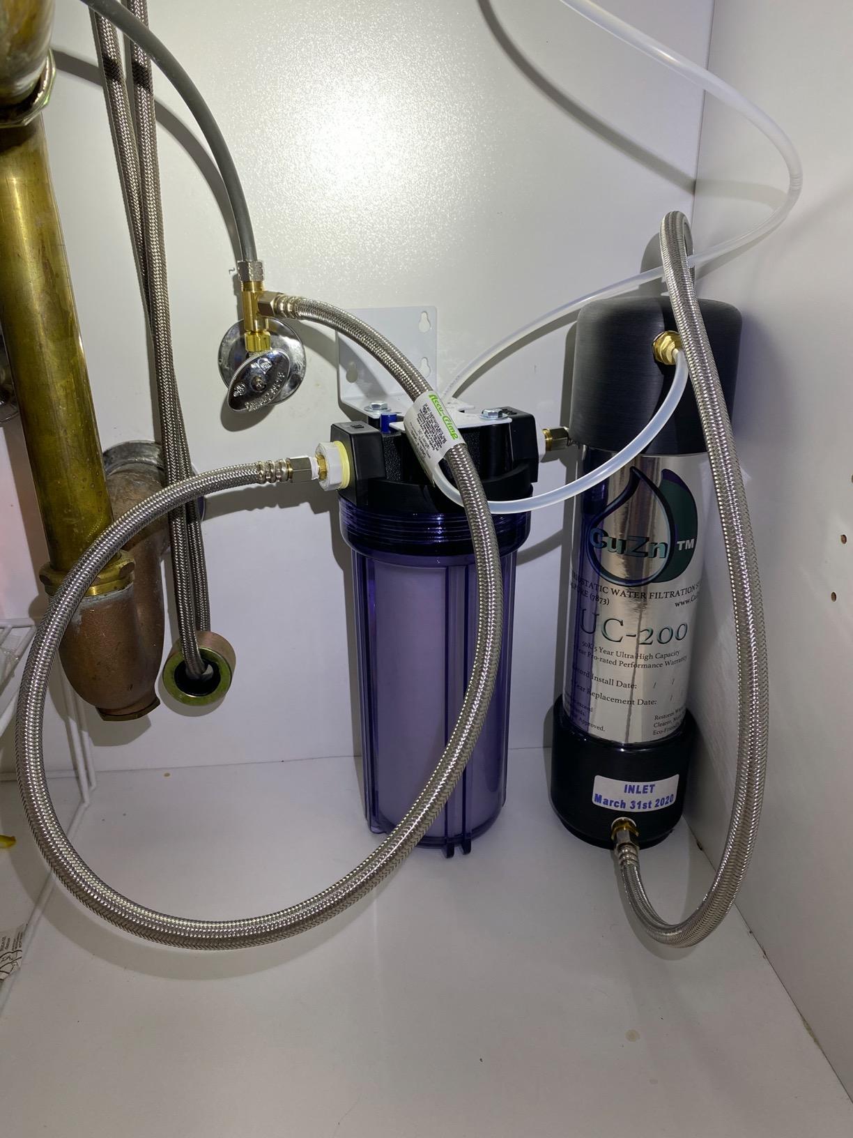 CuZn UC-200 Under Sink Water Filter, NSF/ANSI 42 & 372, 5-Year Filter Life | Reduces PFAs, PFOS, Lead, Chlorine, Improves Tap Water Taste, Inline Faucet Connection for Simple Installation customer photo 1