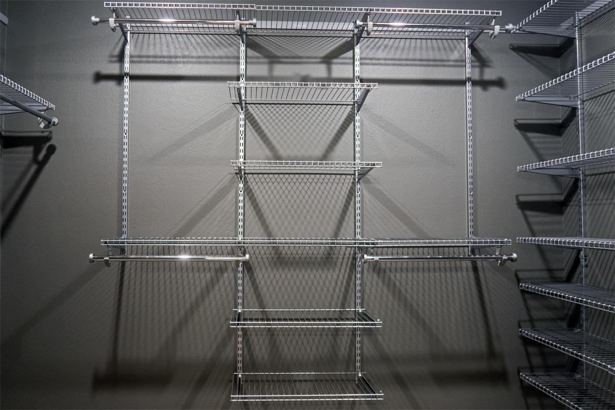 Rubbermaid Configurations Deluxe Custom Closet Kit 4-8 Ft. Adjustable Metal Wire Shelving Titanium Finish Expandable Organization System customer photo 1