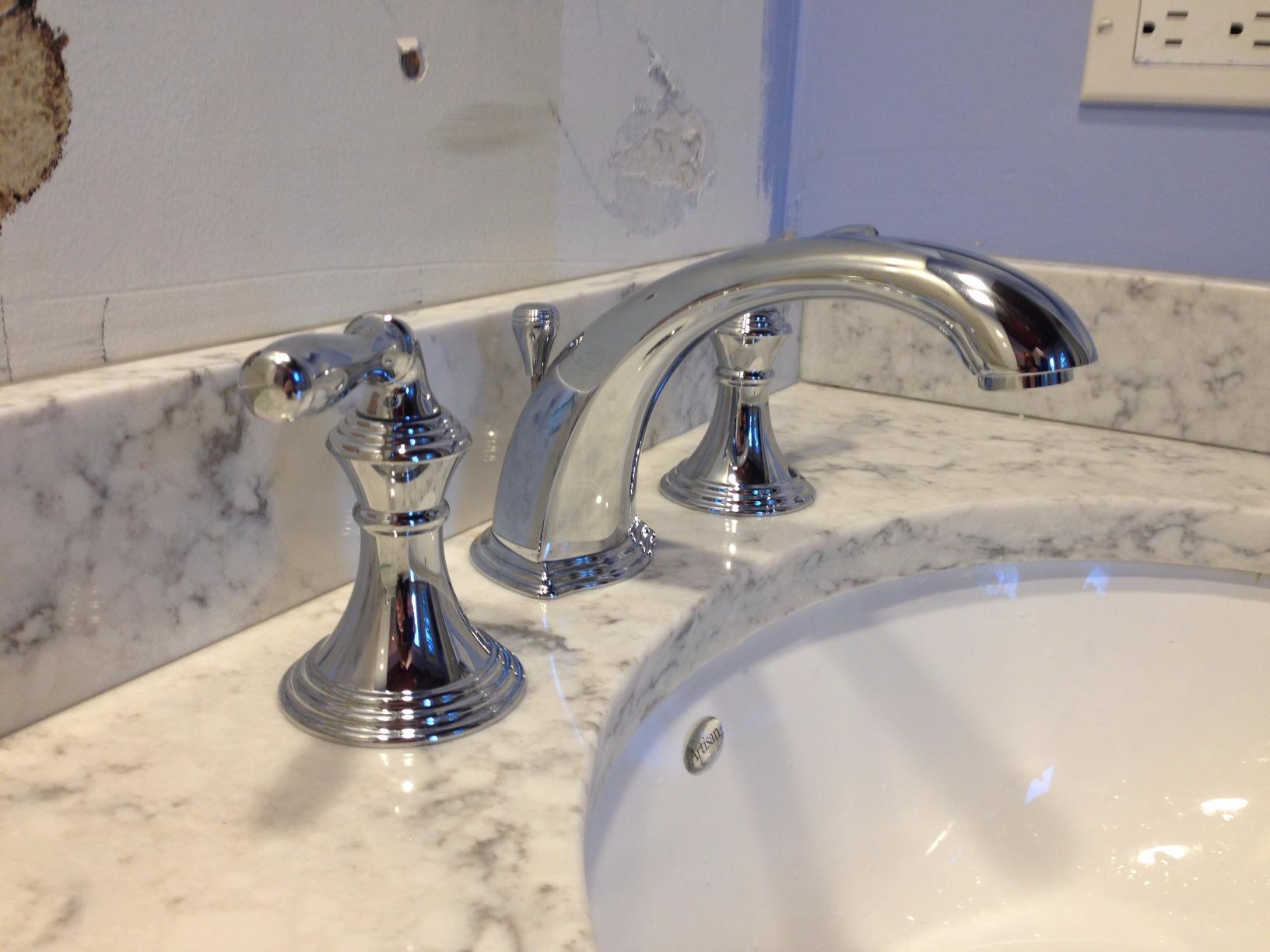 KOHLER K-394-4-CP Devonshire Widespread Bathroom Sink Faucet, Pop-Up Drain Assembly, 3-Hole Bathroom Faucets, 2-Handle, 1.2 GPM, Polished Chrome customer photo 2