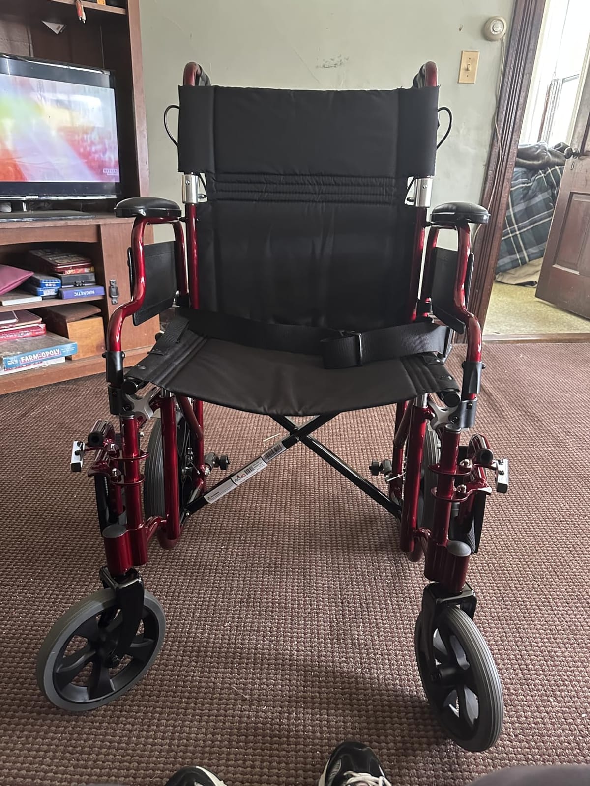 NOVA Lightweight Transport Chair with Locking Hand Brakes, 12