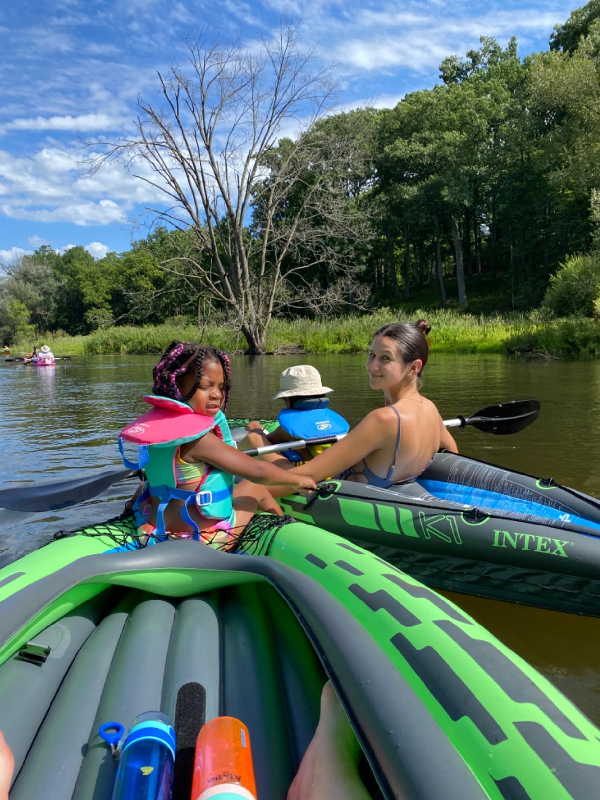 INTEX Challenger Inflatable Kayak Series: Includes Deluxe 86in Kayak Paddles and High-Output Pump - SuperStrong PVC - Adjustable Seat with Backrest - Removable Skeg - Cargo Storage Net customer photo 1
