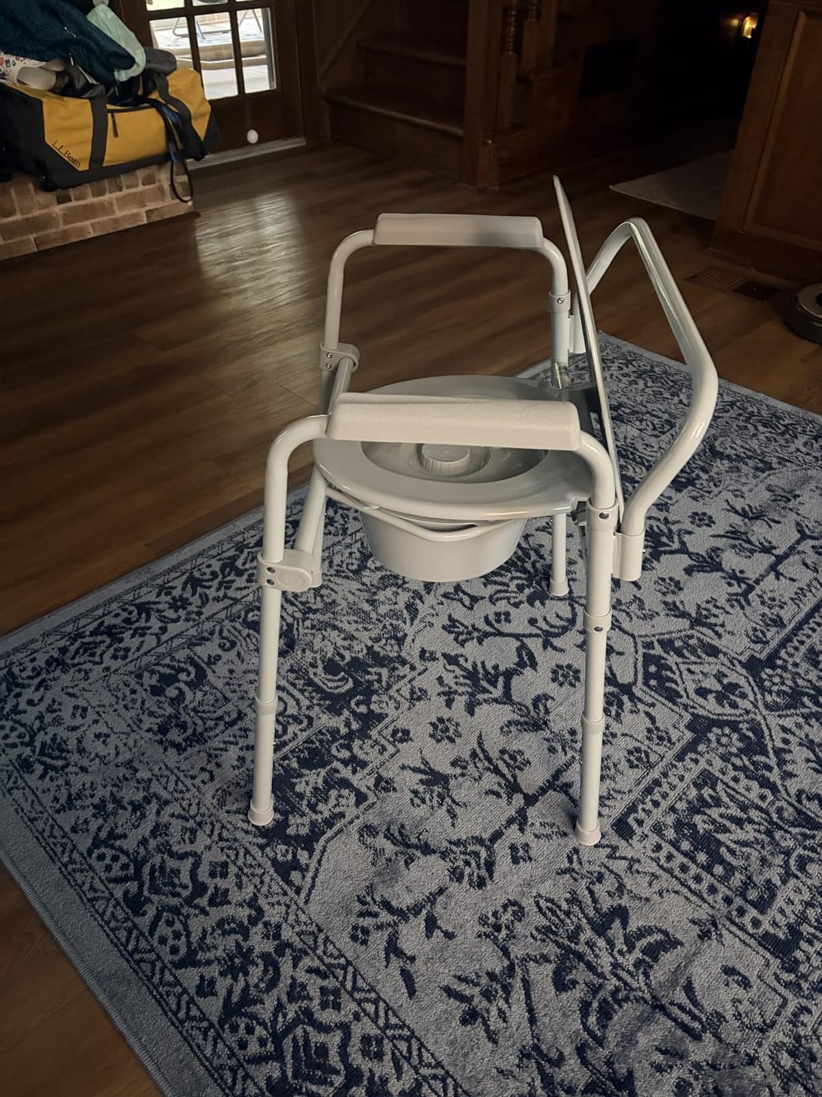 Drive Medical Folding Bedside Commode, Adjustable Height, Supports 350 lb customer photo 1