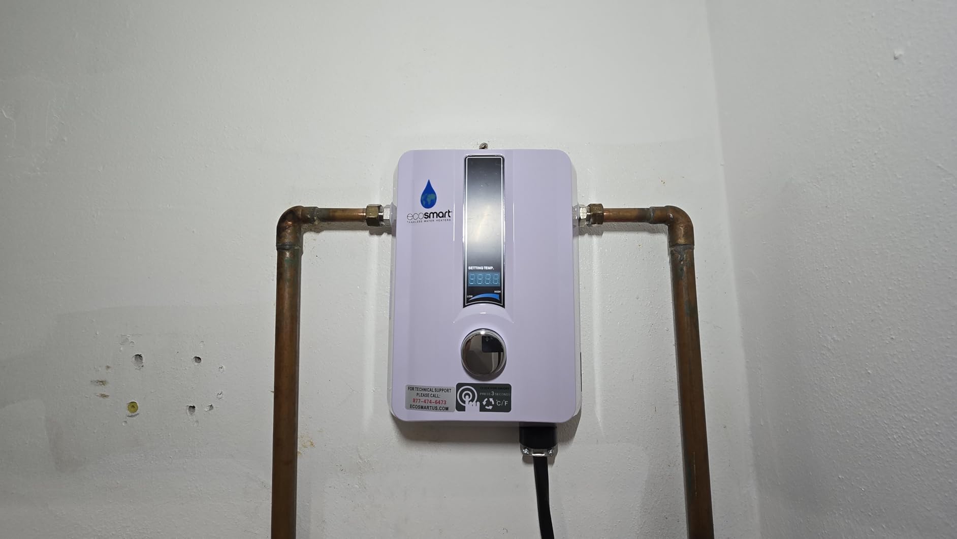 EcoSmart ECO 11 Electric Tankless Water Heater, 13KW at 240 Volts with Patented Self Modulating Technology customer photo 1