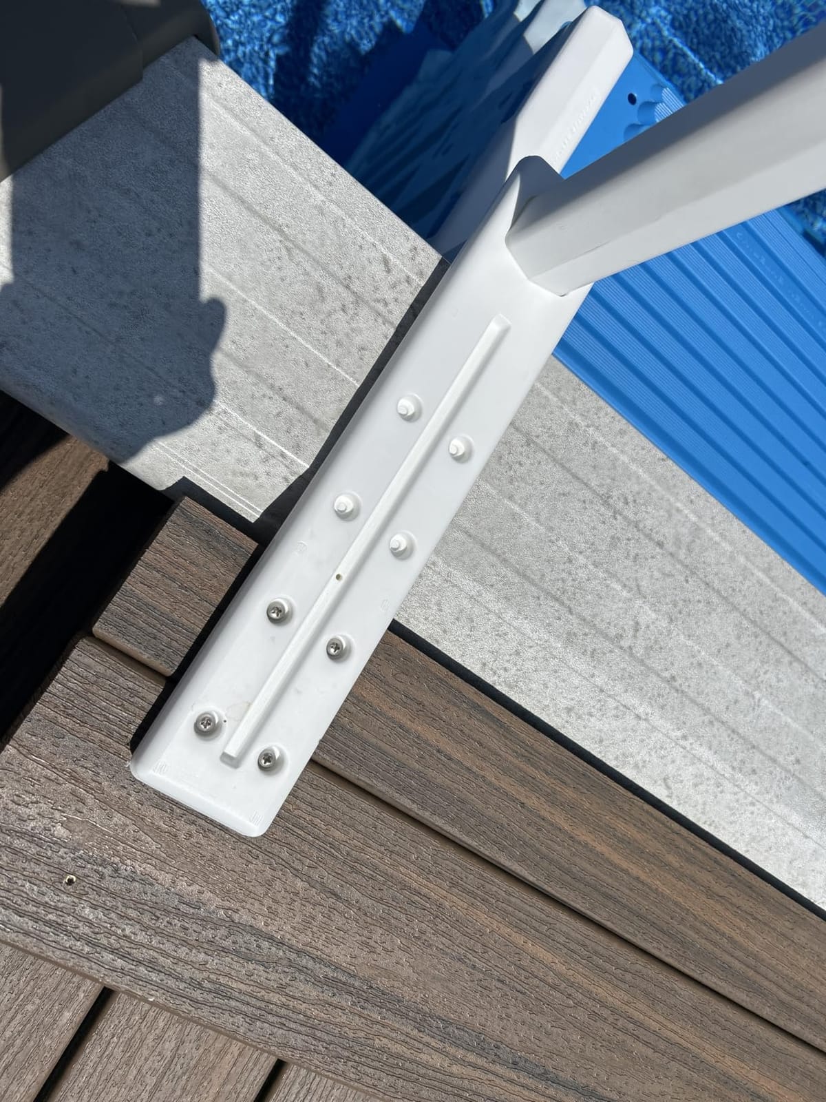 Confer Plastics Step-1X: Sturdy Above Ground Entry System with Dual Handrails and Slip-Resistant Steps, Easy Installation, Supports up to 400 lbs - Proudly Made in USA. Warm Grey with Grey Treads customer photo 2