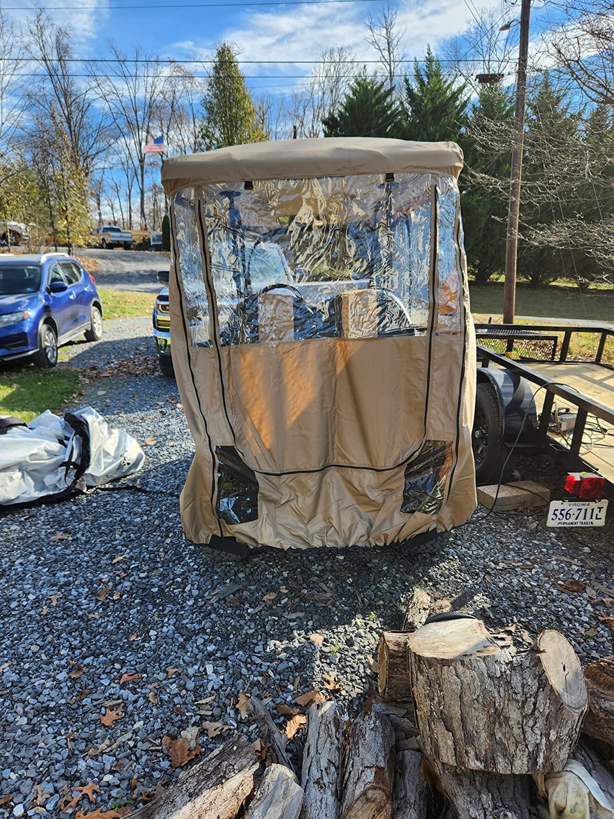 Formosa Covers 4 Passenger Golf Cart Enclosure Rain Cover YKK Door Zipper 4 Seater Golf Car, Extended Roof up to 80