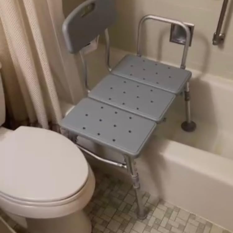Drive Medical Tub Transfer Bench for Bathtub, Height Adjustable | Aluminum Tub Transfer Bench Offers Comfortable Backrest and Height Adjustable Design, 350 Lb Capacity customer photo 2