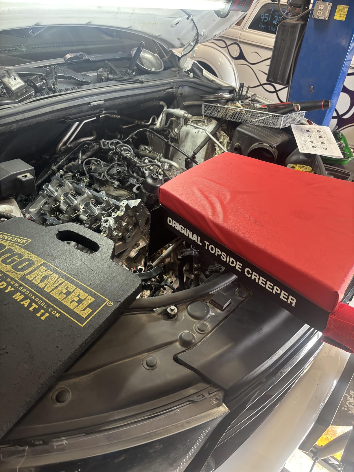 Traxion 3-100 Foldable Topside Automotive Engine Creeper, Red & Black customer photo 1