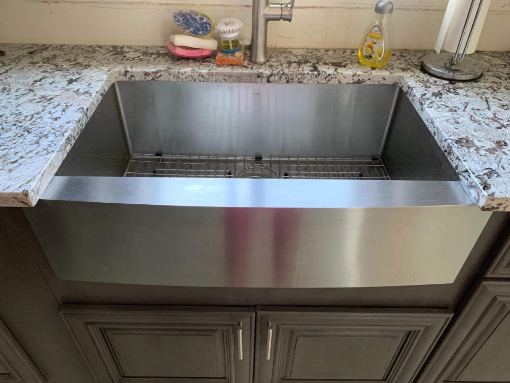 KRAUS Standart Pro 30-Inch Apron Front Farmhouse 16-Gauge Single Bowl Stainless Steel Kitchen Sink, KHF200-30 customer photo 2