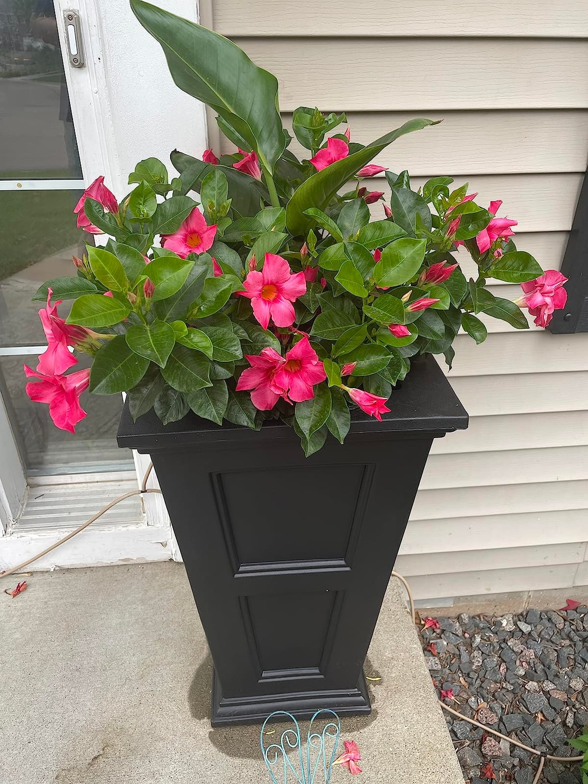 Mayne Fairfield 28in Self-Watering Tall Square Planter, Black | Self-watering, All season, Fade resistant, Reversible planting shelf, 15-year warranty customer photo 2
