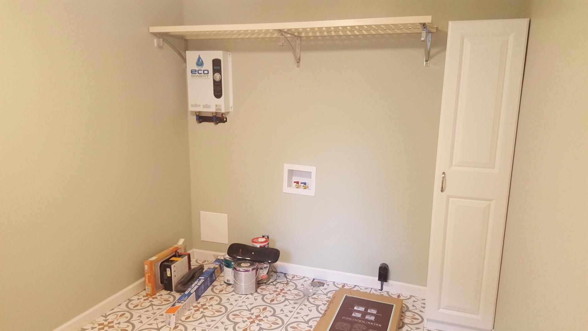 EcoSmart ECO 18 Electric Tankless Water Heater, 18 KW at 240 Volts with Patented Self Modulating Technology, 17 x 14 x 3.5, White customer photo 2