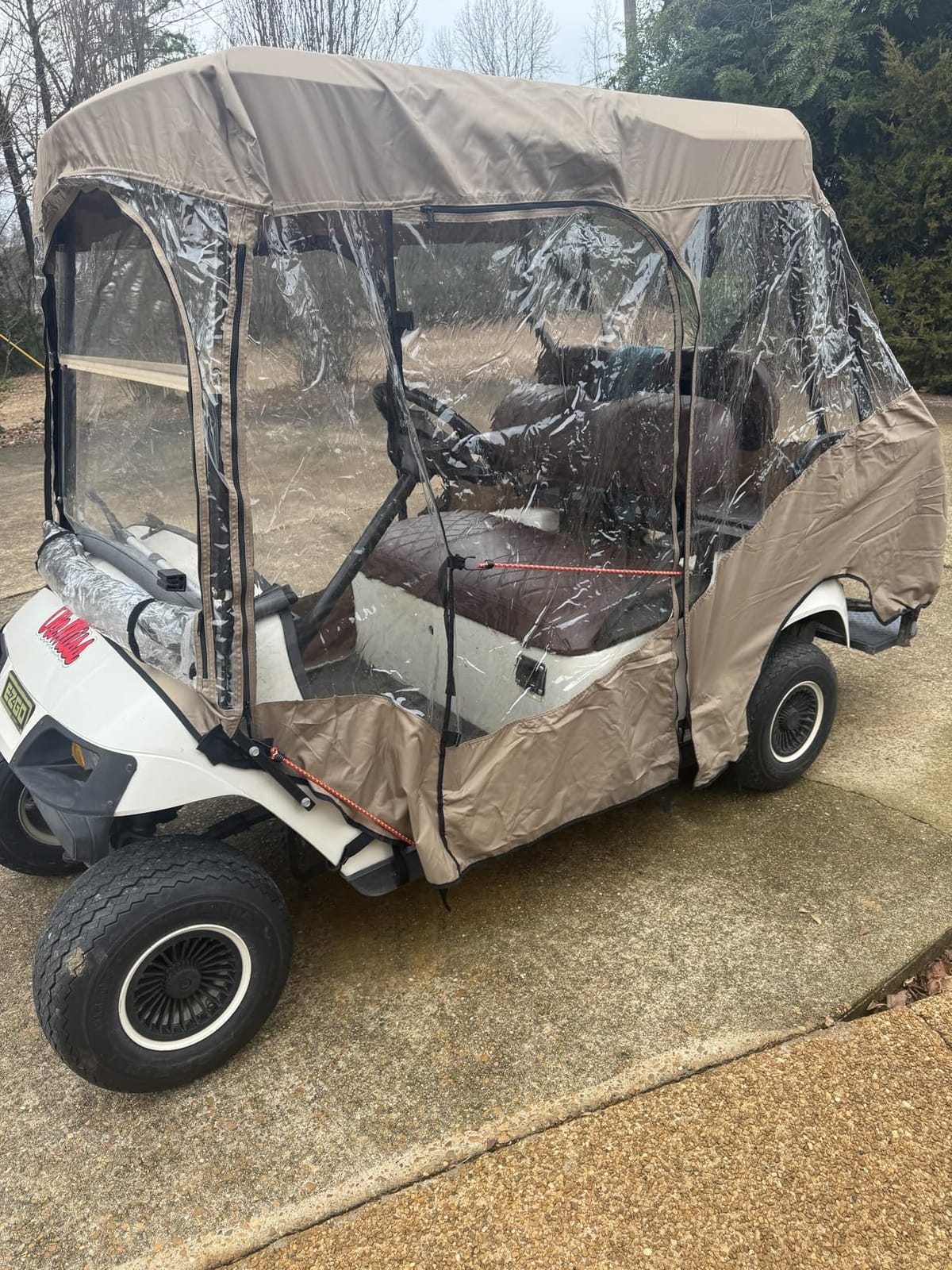 Formosa Covers 2+2 Golf Cart Enclosure Cover Drivable All-Weather Rain & Wind Covers Durable YKK Door Zippers, 4 Passenger Golf Cart Rain Cover Short Roof 58