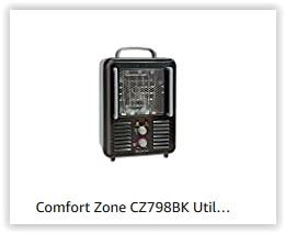 Comfort Zone Electric Portable Milkhouse Style Utility Space Heater with Adjustable Thermostat, Overheat Protection, and Safety Tip-Over Switch, Ideal for Garage or Greenhouse, 1,500W, CZ798 | 2 heat settings and a fan-only mode provide versatile comfort, managed by an adjustable thermostat with anti-freeze setting. customer photo 1