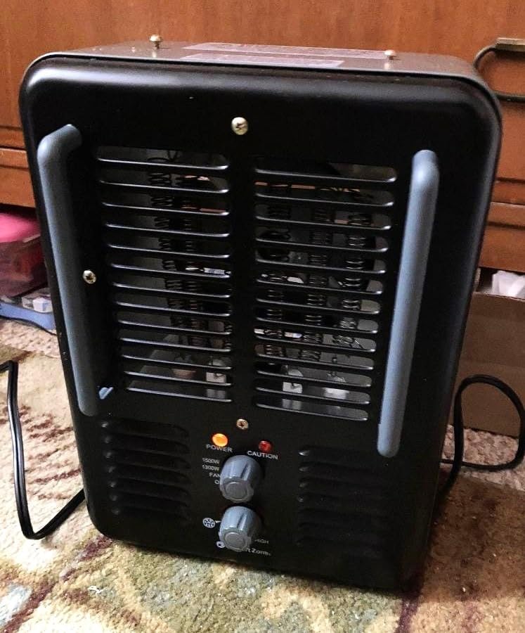Comfort Zone Electric Portable Milkhouse Style Utility Space Heater with Adjustable Thermostat, Overheat Protection, and Safety Tip-Over Switch, Ideal for Garage or Greenhouse, 1,500W, CZ798 | 2 heat settings and a fan-only mode provide versatile comfort, managed by an adjustable thermostat with anti-freeze setting. customer photo 2