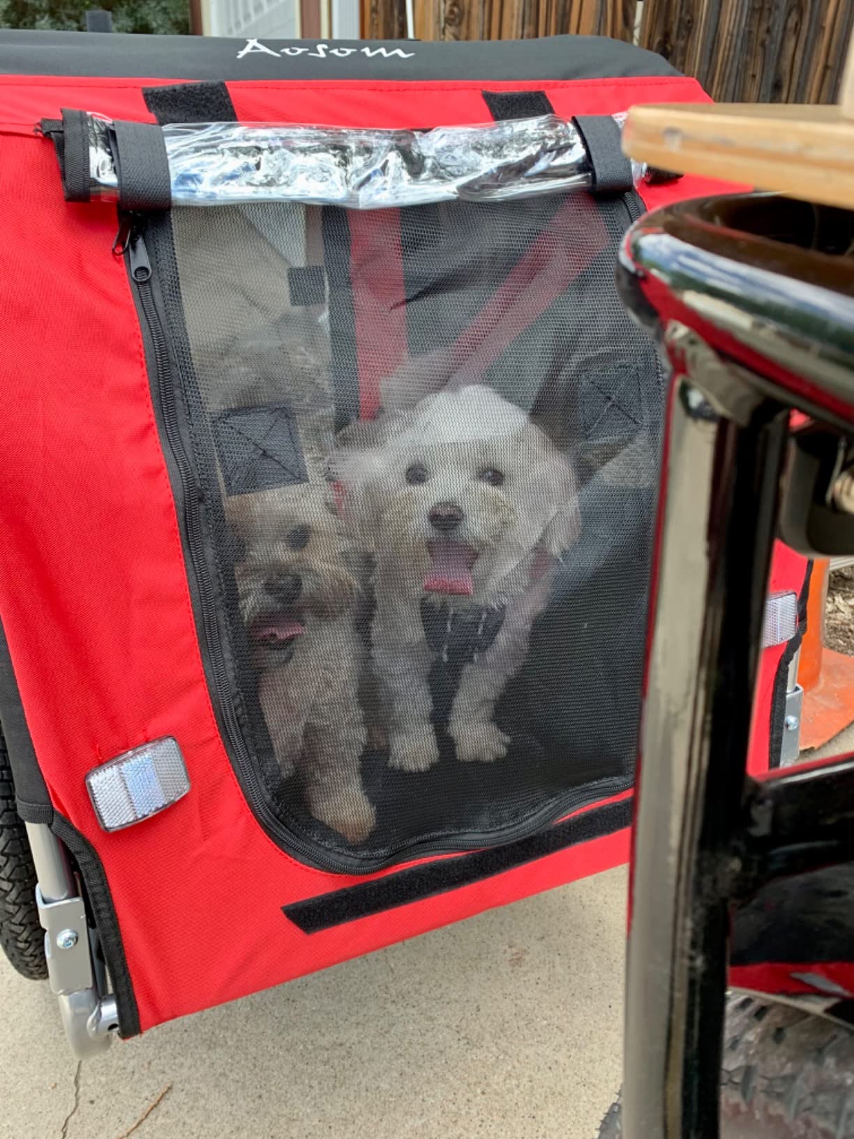Aosom Dog Bike Trailer Easy Folding Cart Frame 20