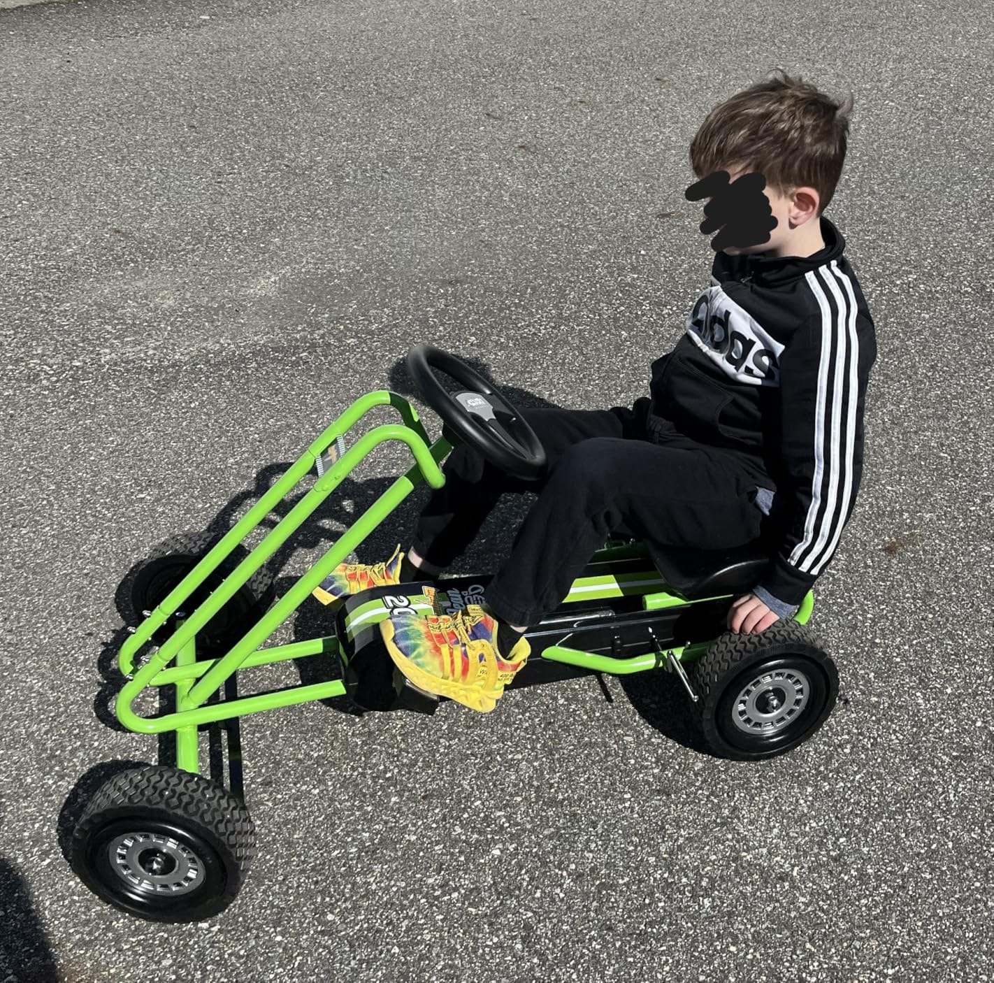 hauck Kids Pedal Go Kart, 4 Wheel Bike Cart, Ages 4-8, Lightning Ride, Race Green | Outdoor Ride-On Bicycle Cart with Rubber Tires for Boys and Girls with Adjustable Bucket Seat and Advanced Handbrakes customer photo 2