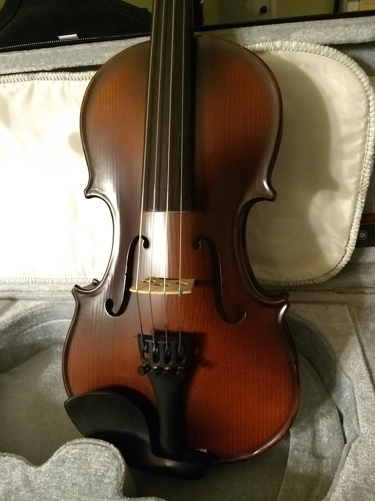 Bunnel Pupil Violin Outfit 4/4 Full Size Clearance By Kennedy Violins - Carrying Case and Accessories Included - Solid Maple Wood and Ebony Fittings RB300 customer photo 1