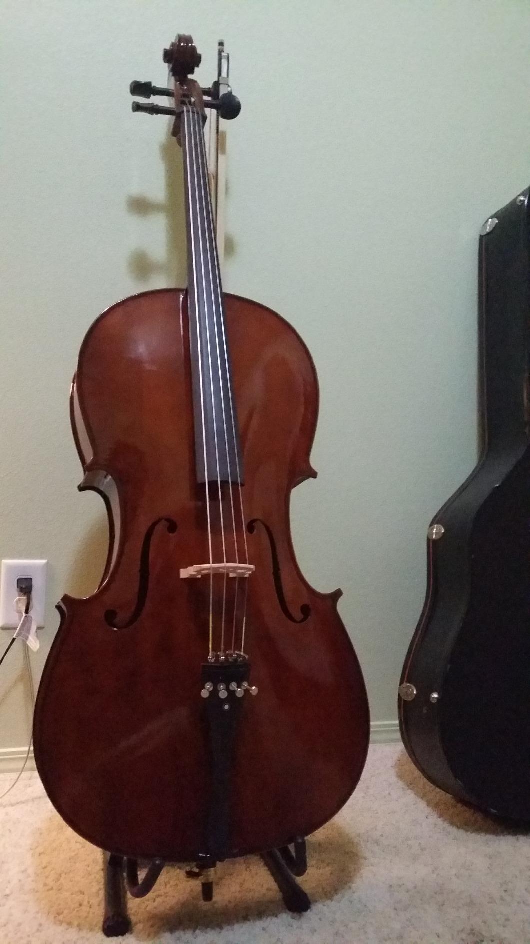 Cecilio 4/4 Full Size Cello, Beginner Cello 4/4, Acoustic Cello Set with Portable Bag, Bow, Rosin, Stand, String Musical Instruments for School Orchestras, Performances customer photo 1