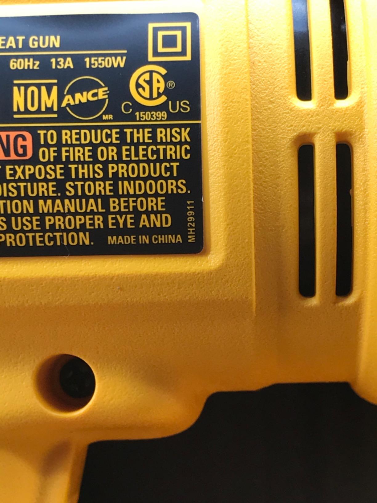DEWALT Classic Heat Gun with LCD Display & Hard Case/Accessory Kit (D26960K), Yellow customer photo 1