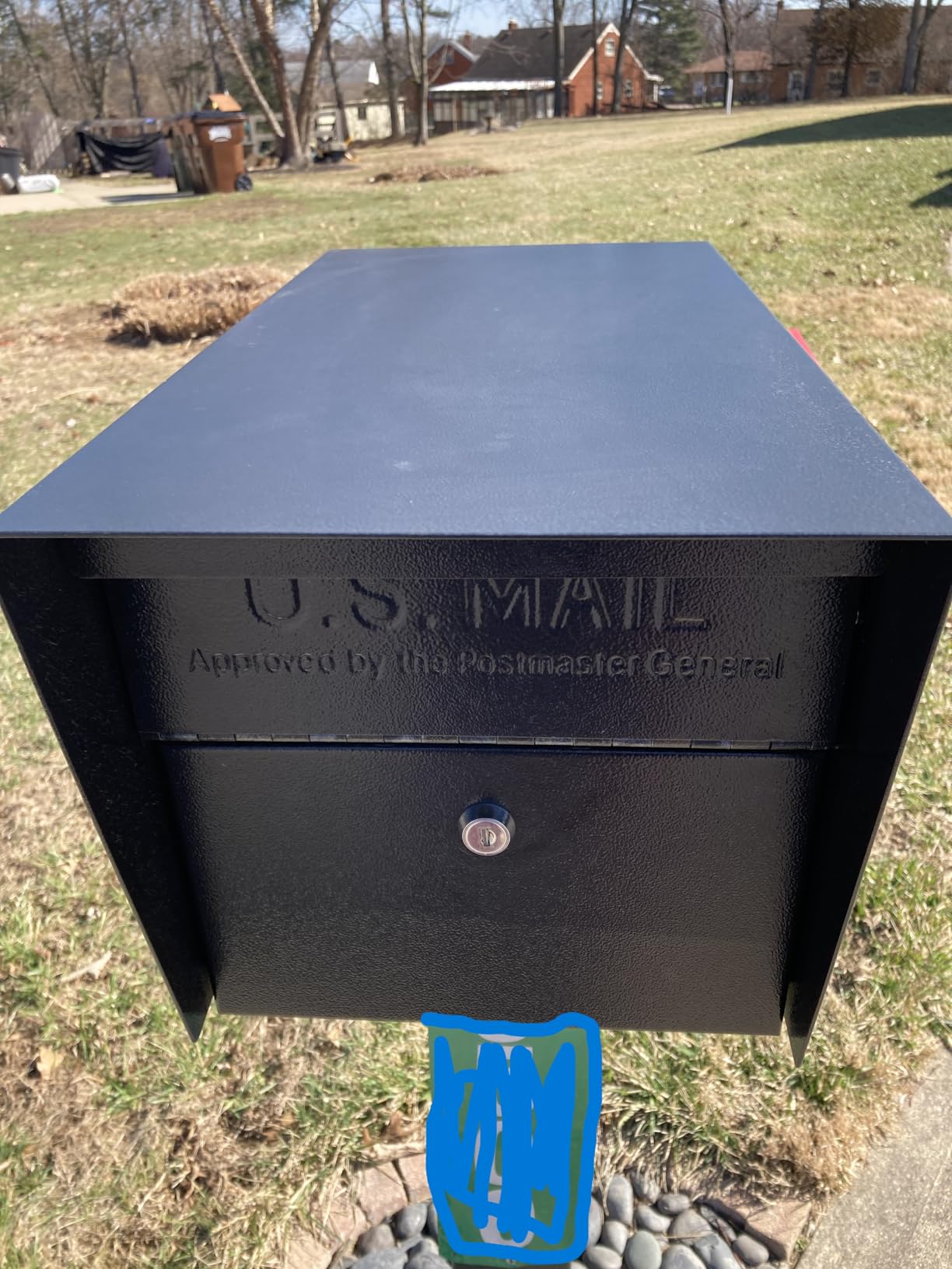 Mail Boss Mail Manager Modern Locking Post Mount Mailbox, USPS Approved | Mail Boss 7506 Mail Manager Curbside Locking Security Mailbox, Black, Large customer photo 1