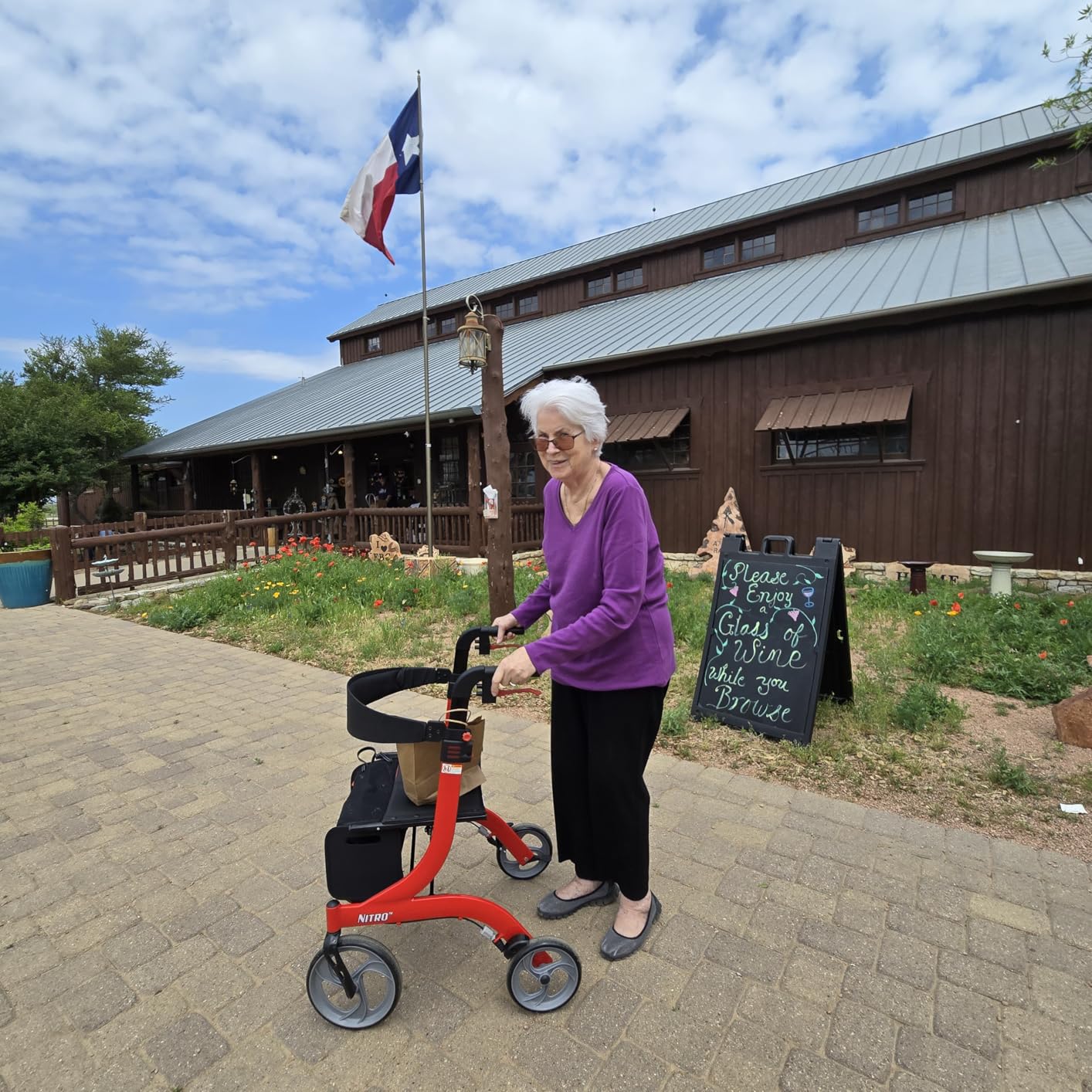 Drive Medical RTL10266 Nitro Euro-Style 4-Wheel Rollator with Seat, Red | Euro-Style 4-Wheel Rollator Walker with Seat for Comfortable, Convenient Everyday Mobility Support and Ease customer photo 1