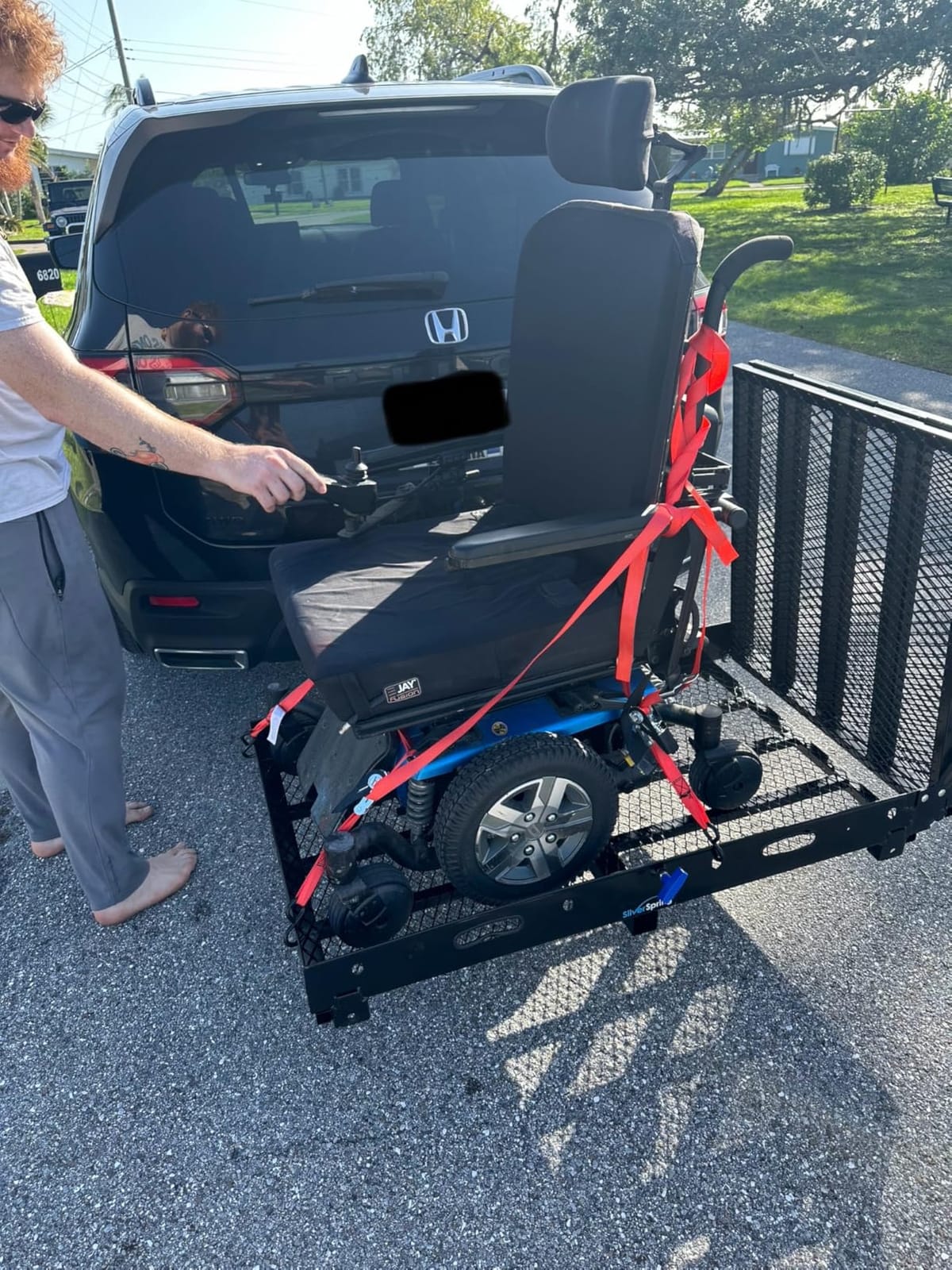 Silver Spring Steel Mobility Scooter & Wheelchair Carrier, 500 lb Capacity | Hitch-Mounted Carrier with 42-Inch Folding Ramp, Fits Class III or IV 2-Inch Receiver on SUVs, Vans and Trucks customer photo 1