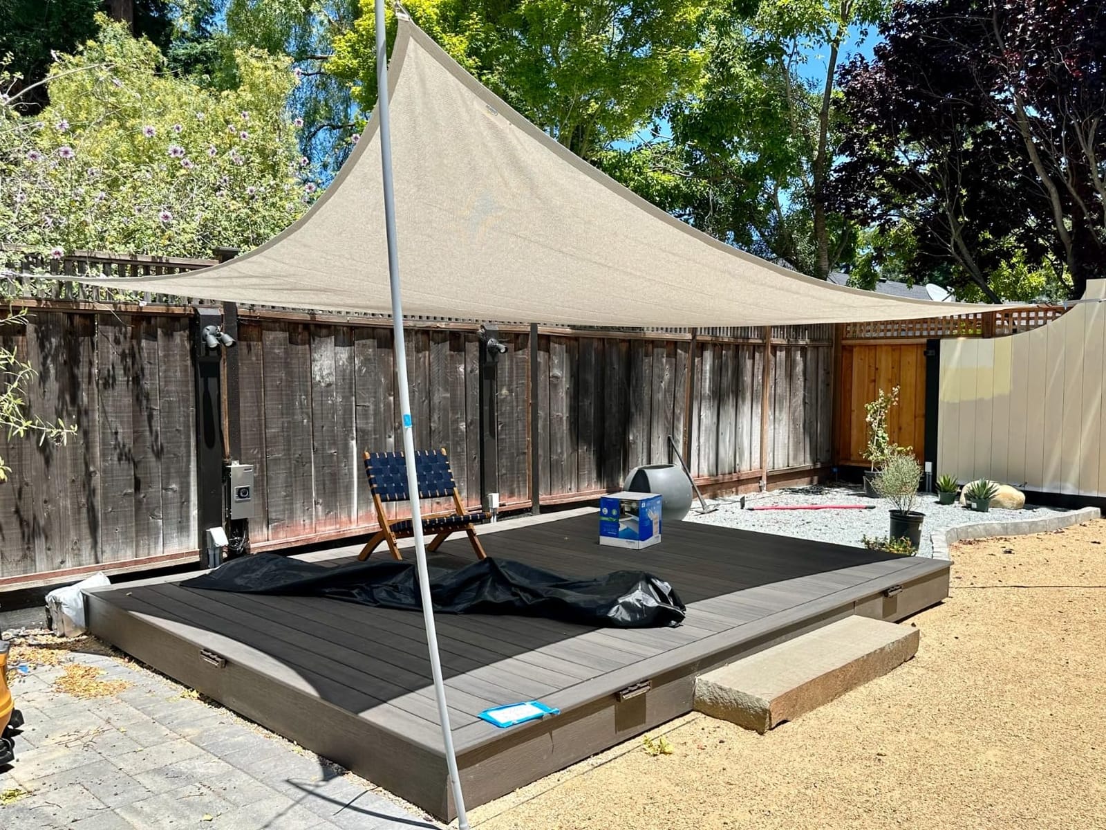 Coolaroo Premium Shade Sail Kit - 95% UV Block Commercial-Grade Luxe Matte Finish Sun Shade with Stainless Steel Hardware for Permanent Outdoor Coverage, 16ft 5in x 9ft 11in Rectangle, Stone customer photo 1