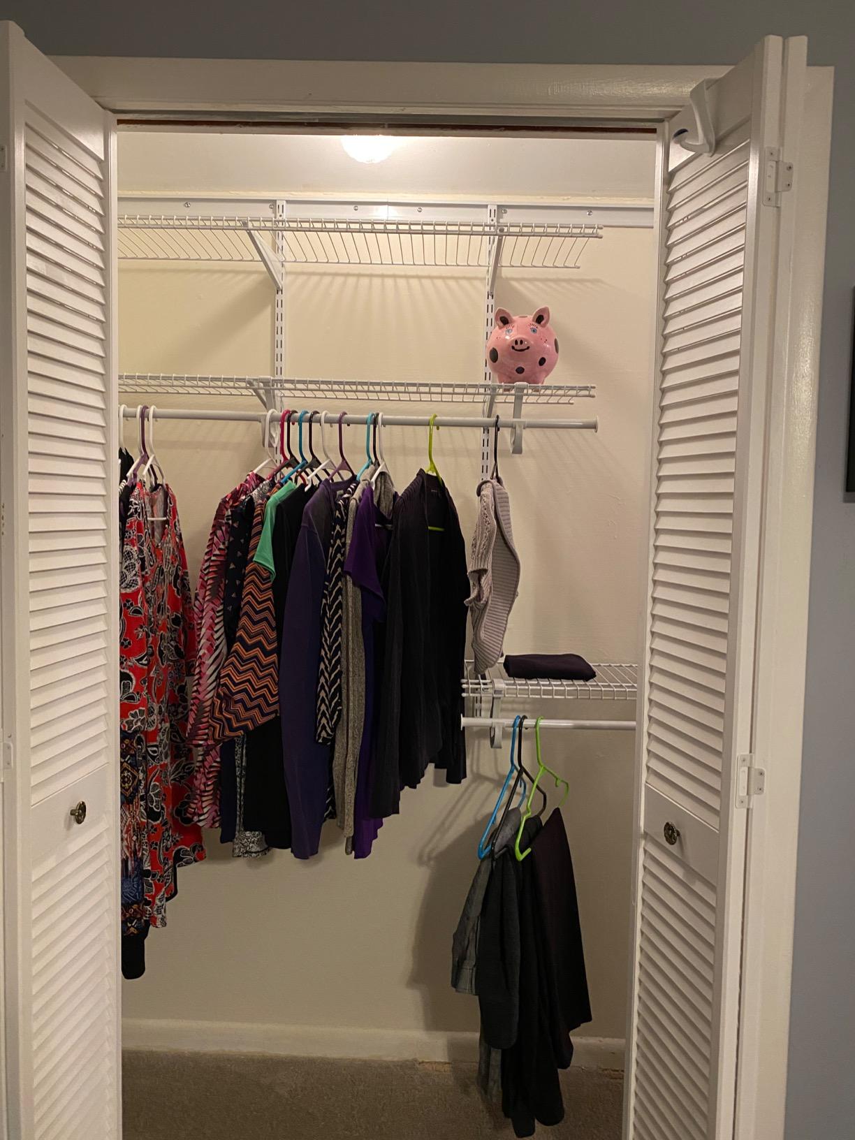 ClosetMaid ShelfTrack Wire Closet Organizer System, Adjustable from 4 to 6 Ft., With Shelves, Clothes Rods, Hardware, Durable Steel, White customer photo 2