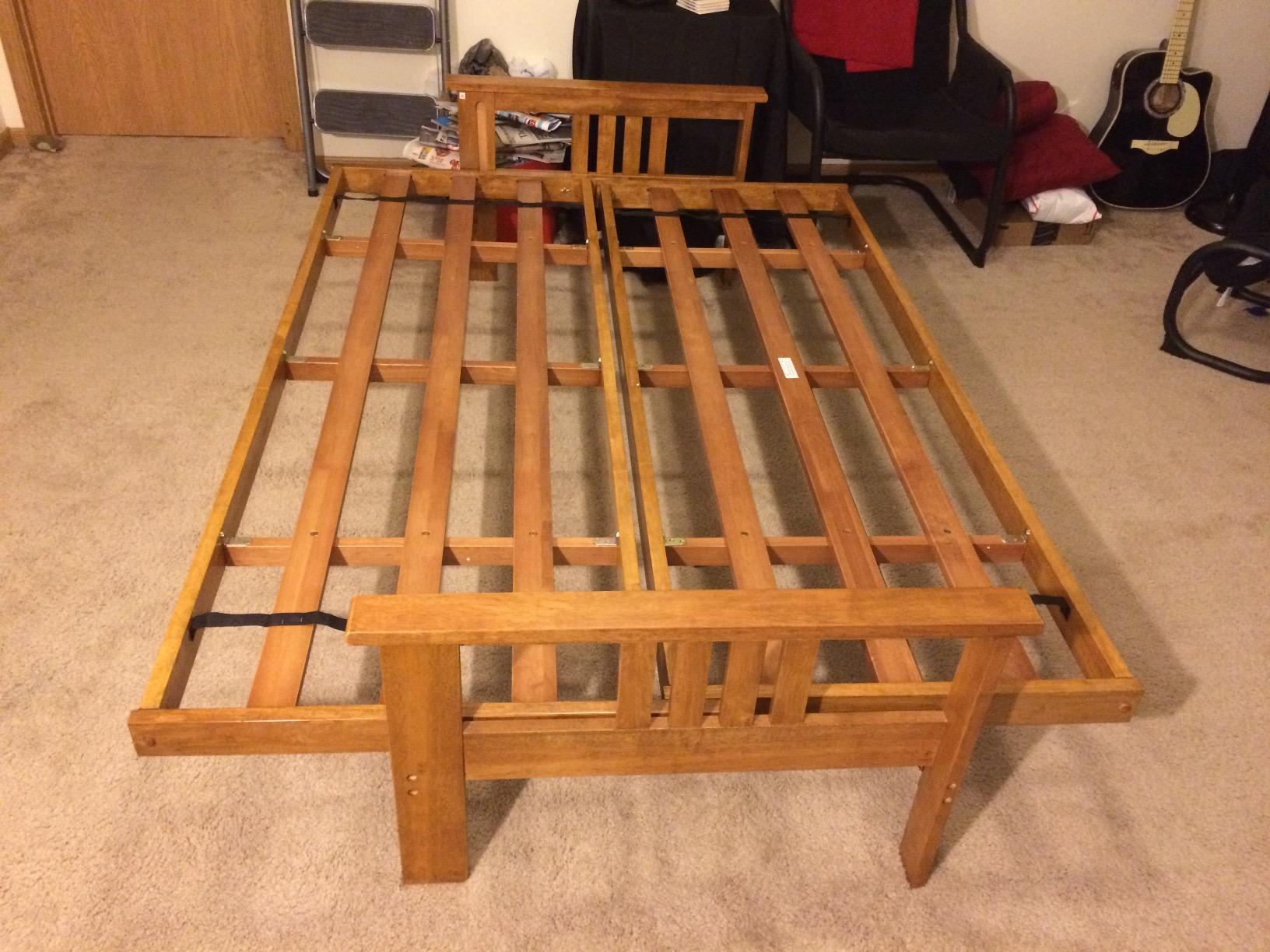 Stanford Futon Frame - Full Size, Solid Wood | Heavy Duty Solid Wood | Transform to 3 Positions - Sofa, Lounger, Bed | Popular Design customer photo 1
