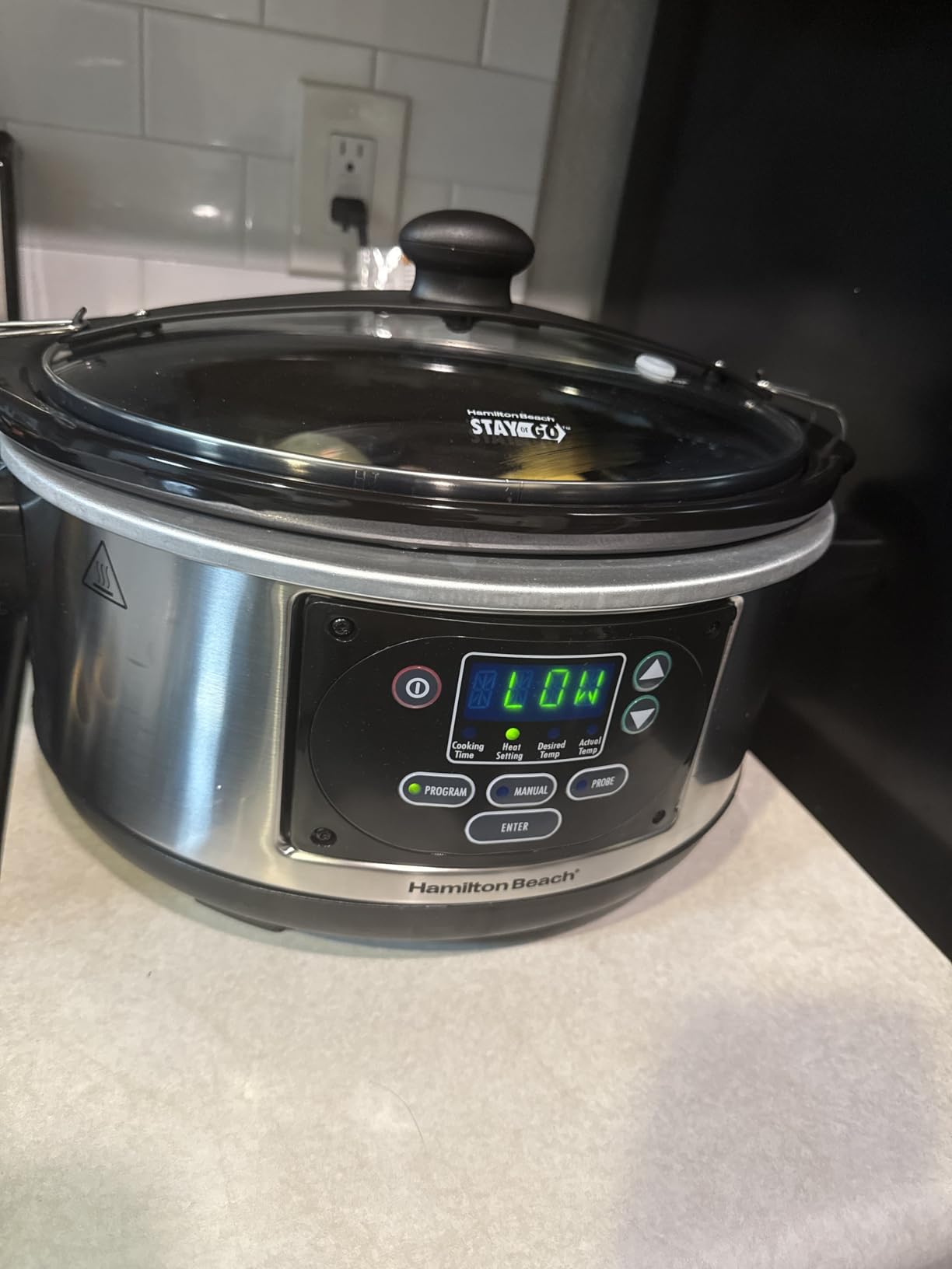 Hamilton Beach Portable 6 Quart Set & Forget Programmable Slow Cooker | Temperature Probe | Lid Lock For Easy Travel | Dishwasher Safe Crock & Glass Lid | Stainless Steel | 33969AG customer photo 2
