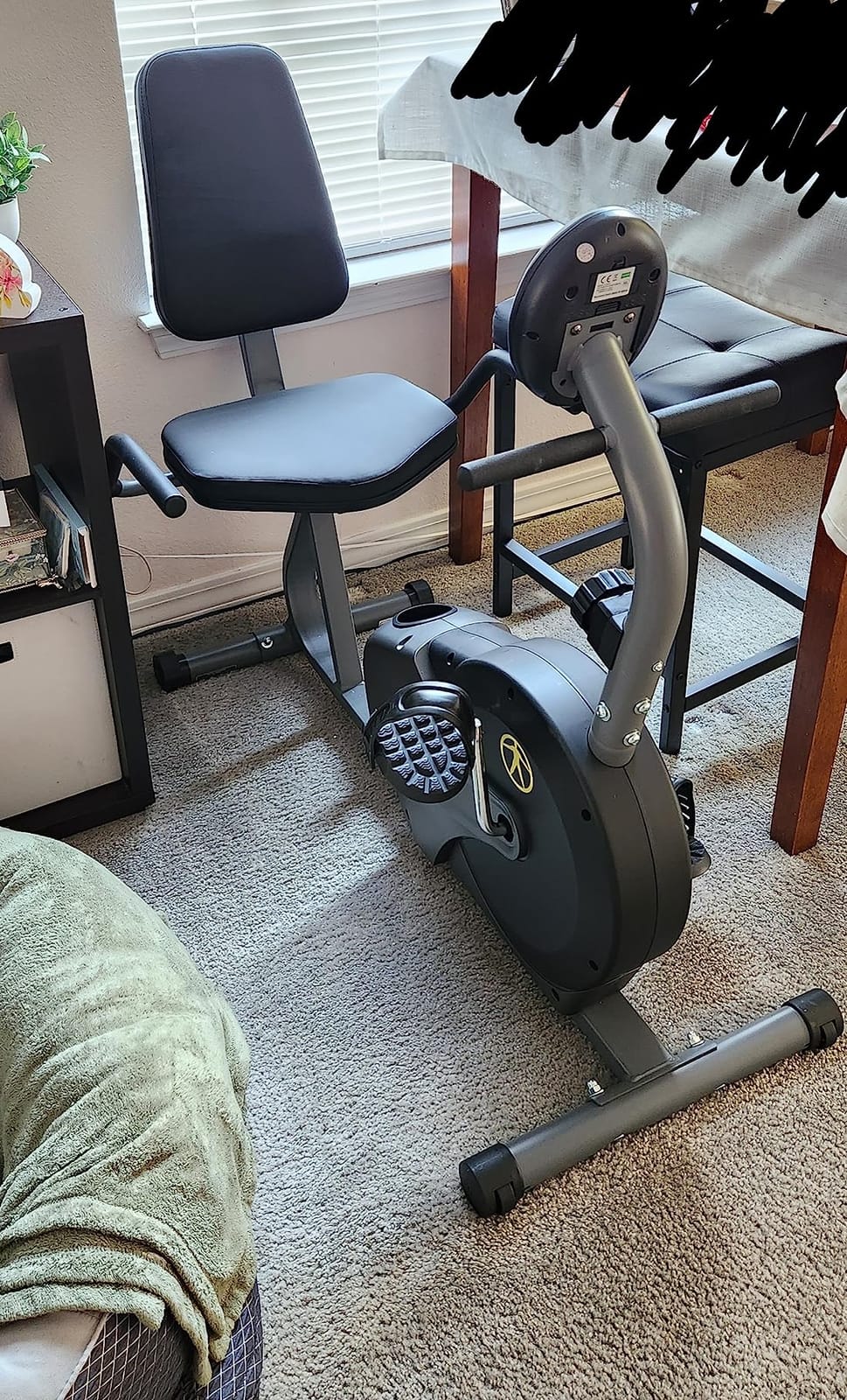 Marcy Magnetic Recumbent Bike with Adjustable Resistance and Transport Wheels NS-716R customer photo 1