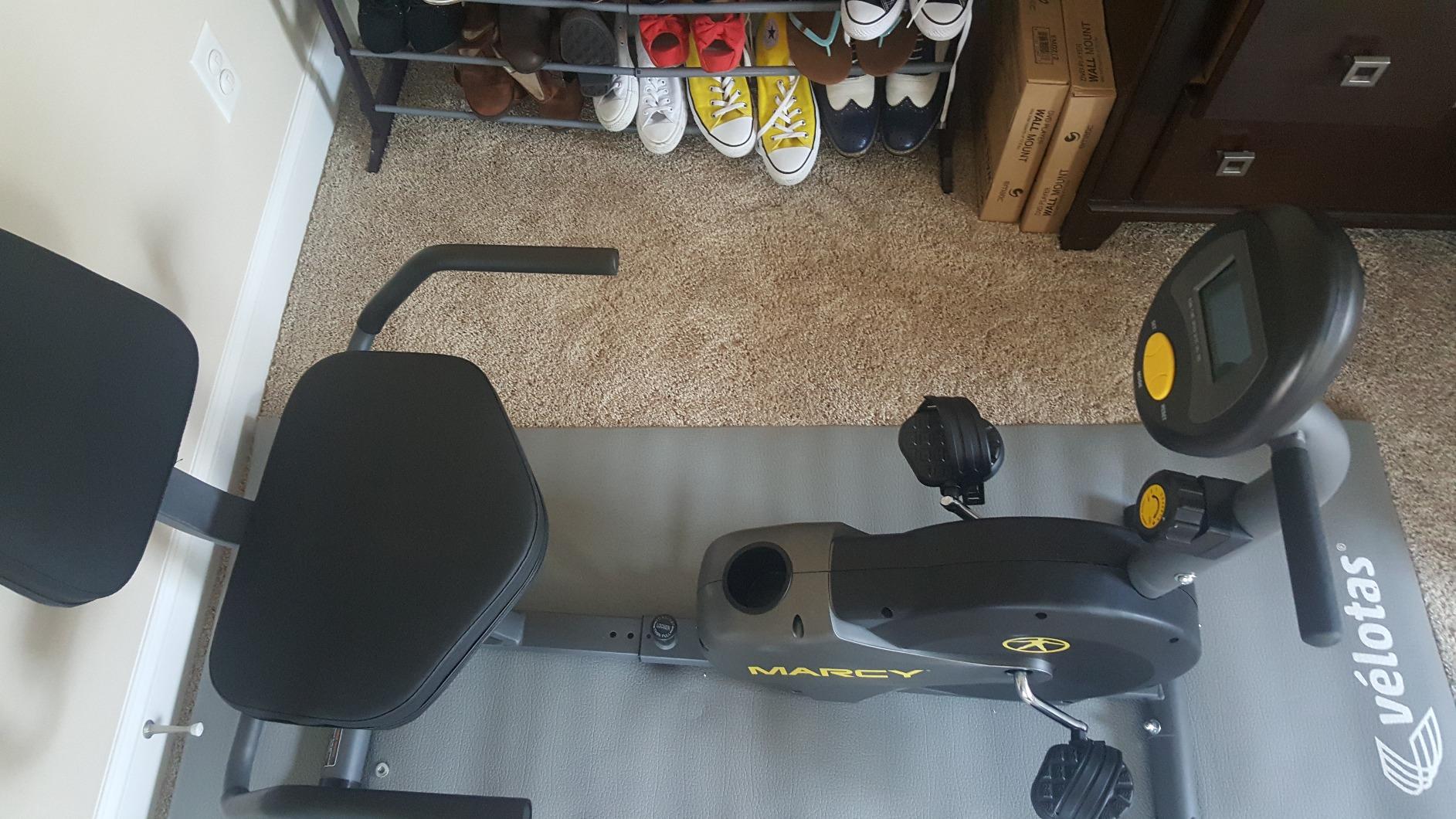 Marcy Magnetic Recumbent Bike with Adjustable Resistance and Transport Wheels NS-716R customer photo 2