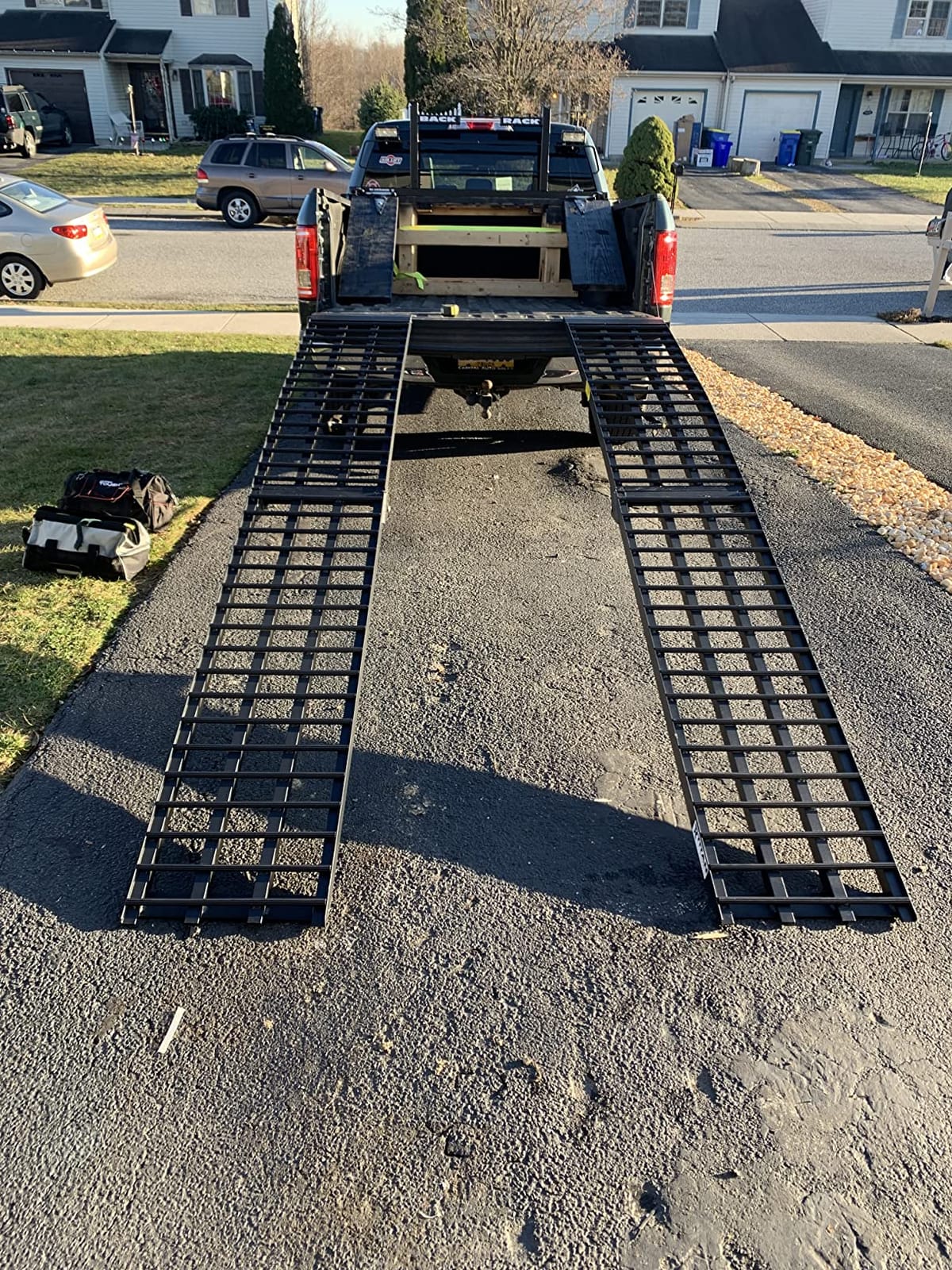 10' UTV/ATV Ramps for Loading Pickup Trucks, 2,000 lb Cap, Titan Ramps | ATV loading, truck or trailer, safety straps included, quad, four-wheeler, golf cart customer photo 2