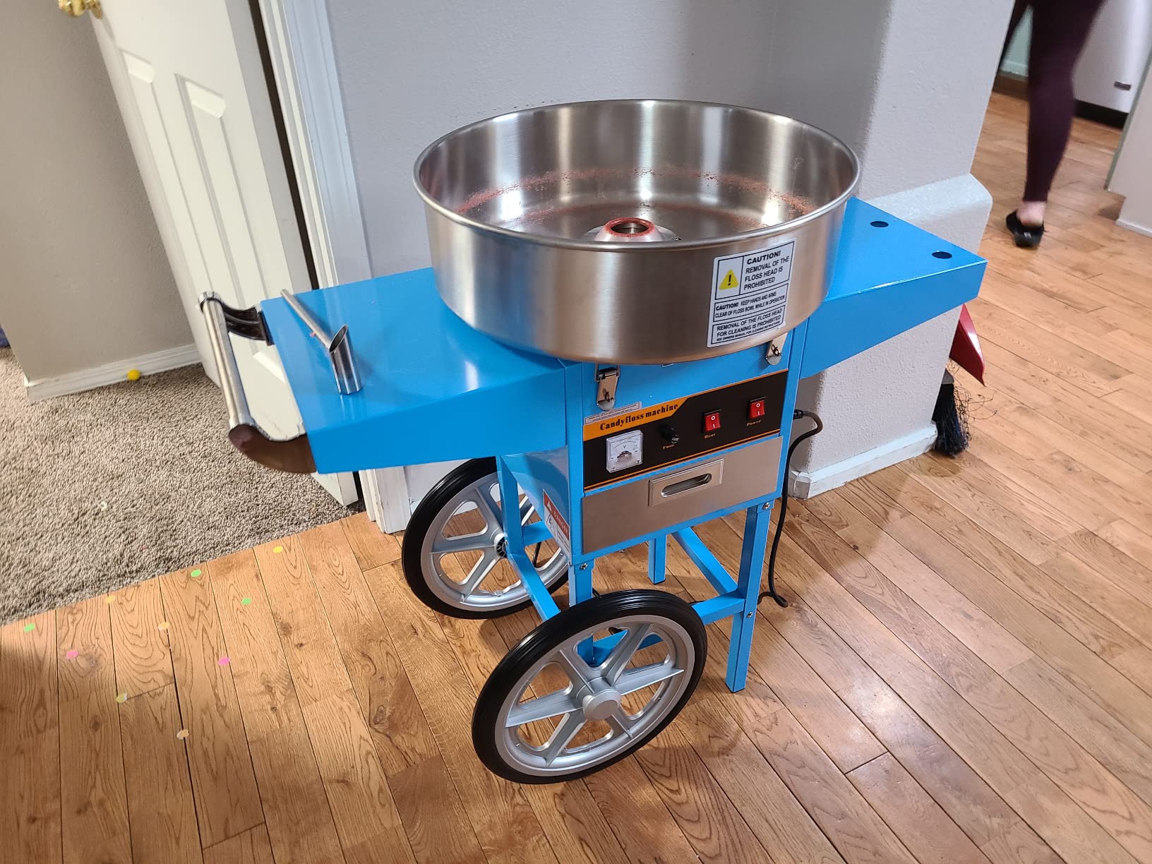 VIVO Pink 1030W Electric Cotton Candy Machine Cart, CANDY-V002 - Mobile Rolling Candy Floss Maker with 20 in Stainless Steel Bowl Sugar Scoop and Drawer, Easy Home or Commercial Use customer photo 1