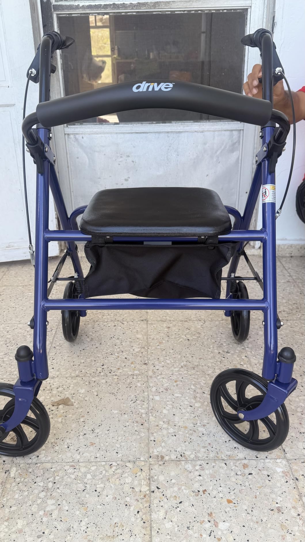 Drive Medical Rollator Walker with Seat, 7.5 Inch Wheels, Blue customer photo 2