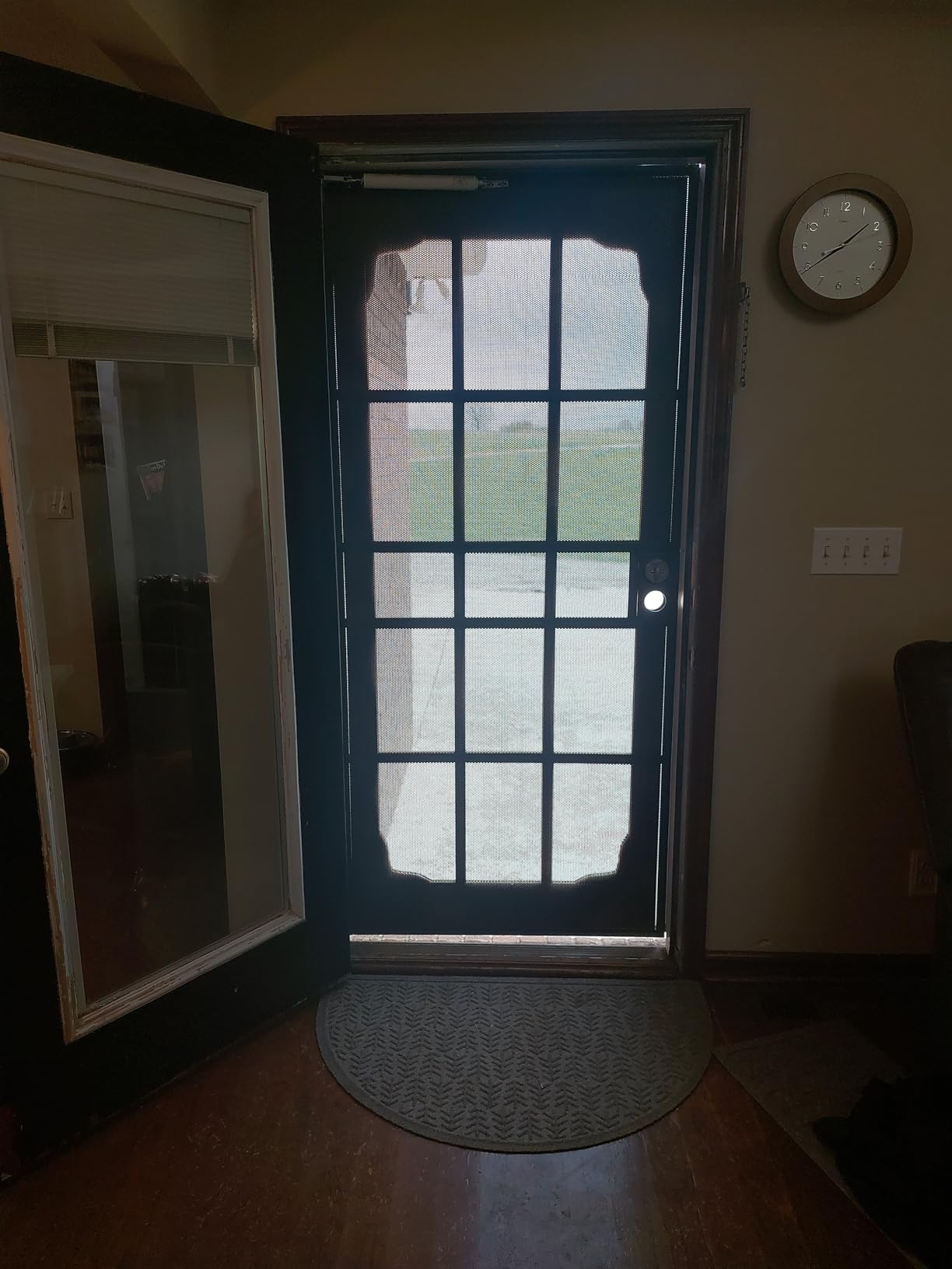 Prime-Line 3809BZ3068-I-WF Woodguard Steel Security Door, Bronze | Traditional Screen Door Style, Steel and Wood Construction, Non-Handed, Single Pack customer photo 2
