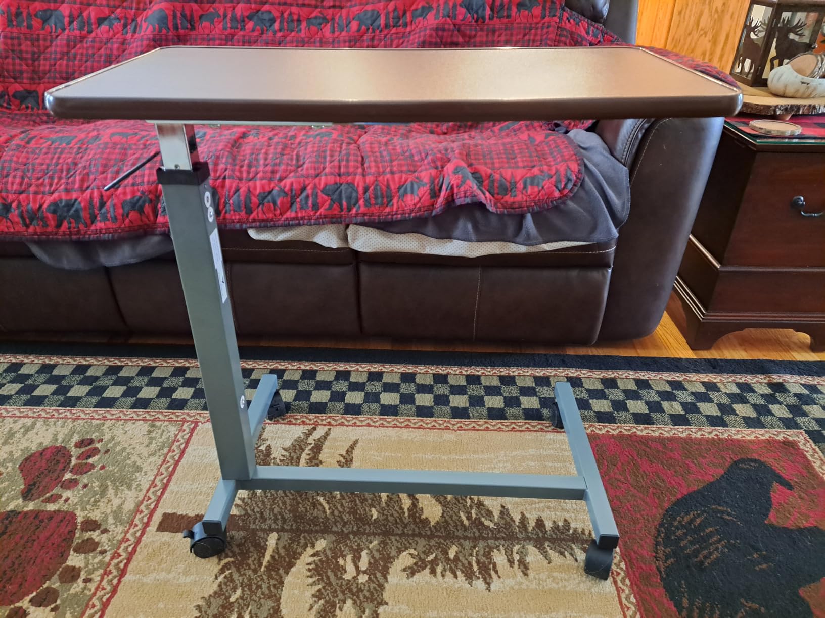 Vaunn Medical Adjustable Overbed Bedside Table with Wheels (Hospital and Home Use) customer photo 1
