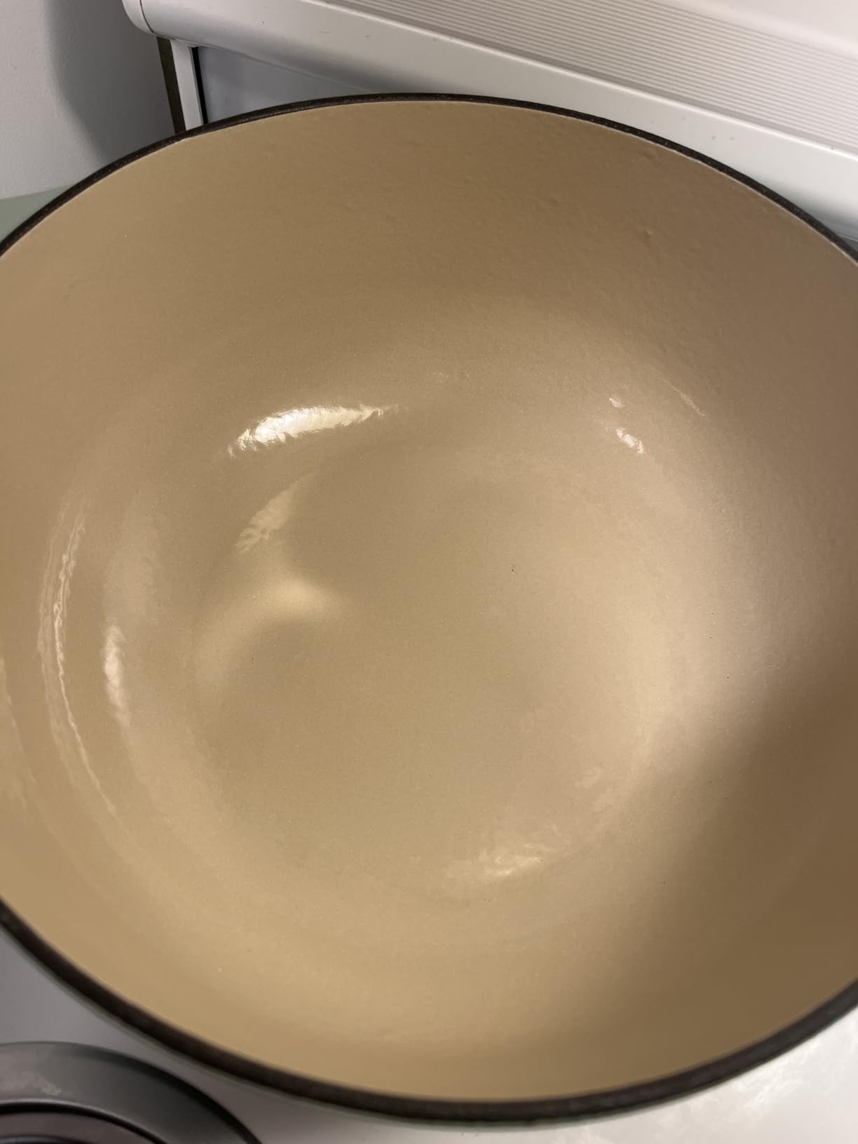 Lodge Essential Enamel Cast Iron Dutch Oven, 6 Quart, Oyster White customer photo 1