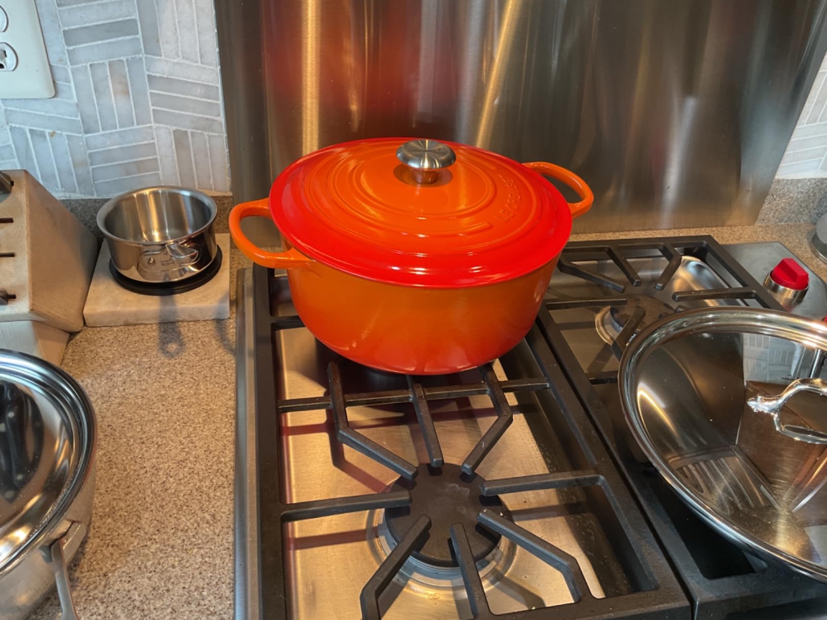 Le Creuset Enameled Cast Iron Round Dutch Oven, 5.5 qt., Flame customer photo 2