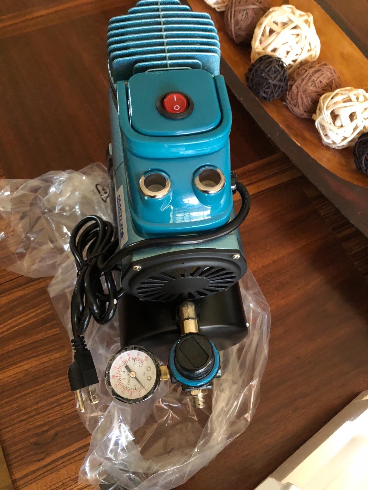 Master Airbrush Model TC-40T Air Brush Compressor Kit - Cool Runner | Professional Single-Piston Airbrush Compressor, 3-Liter Air Tank, Regulator, Gauge, Water Trap Filter, 2 Holders & Air Hose customer photo 2