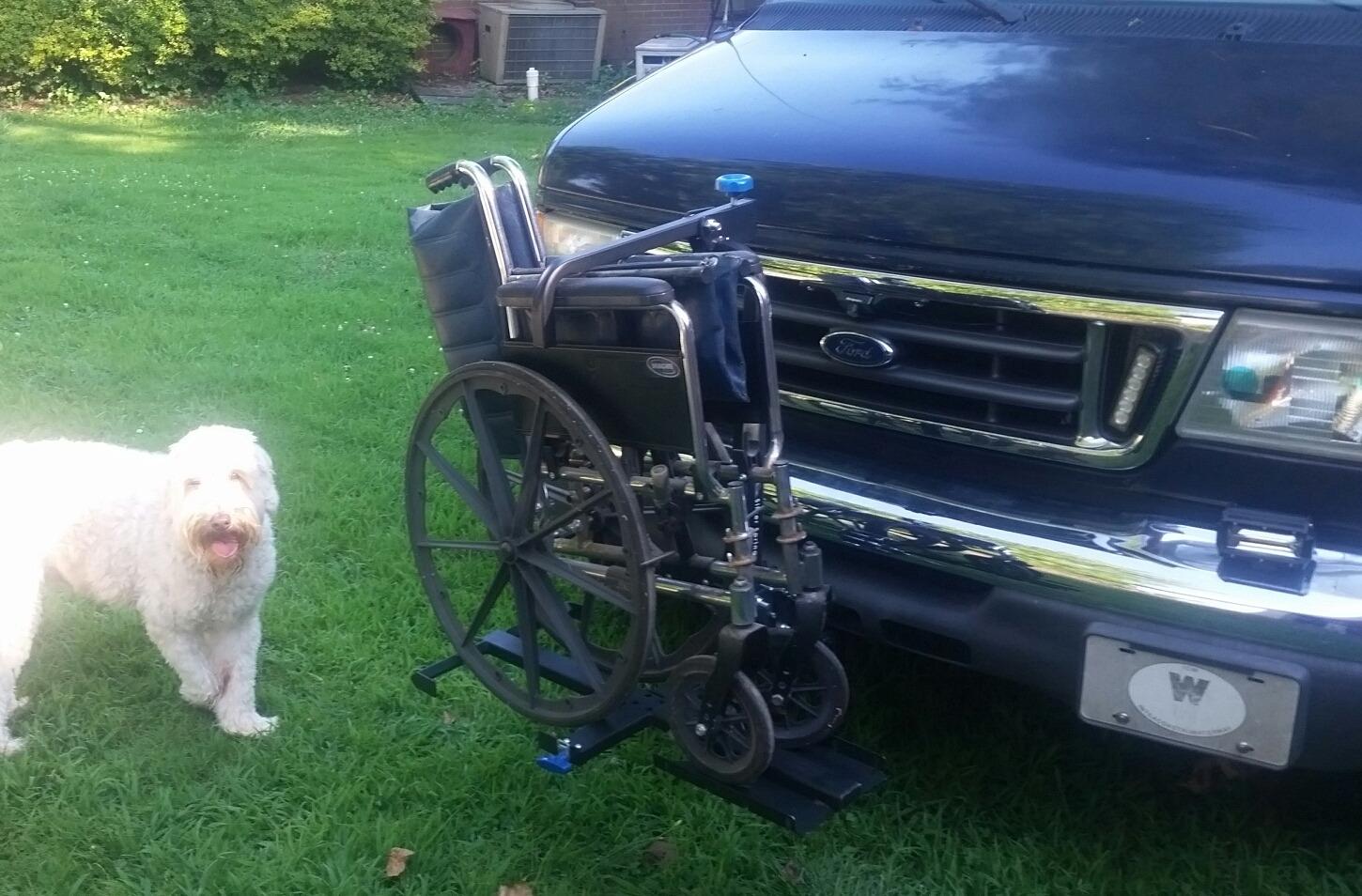 Manual Wheelchair Carrier, Tilting Platform, 100 lb Capacity, Silver Spring customer photo 2