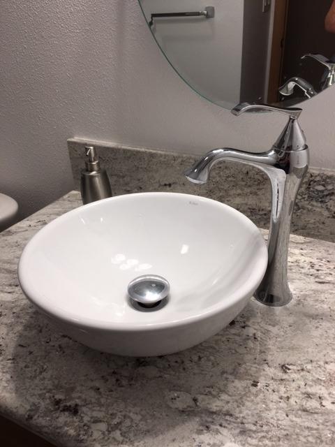 KRAUS Elavo Round Vessel White Porcelain Ceramic Bathroom Sink, 14 inch KCV-341 customer photo 2