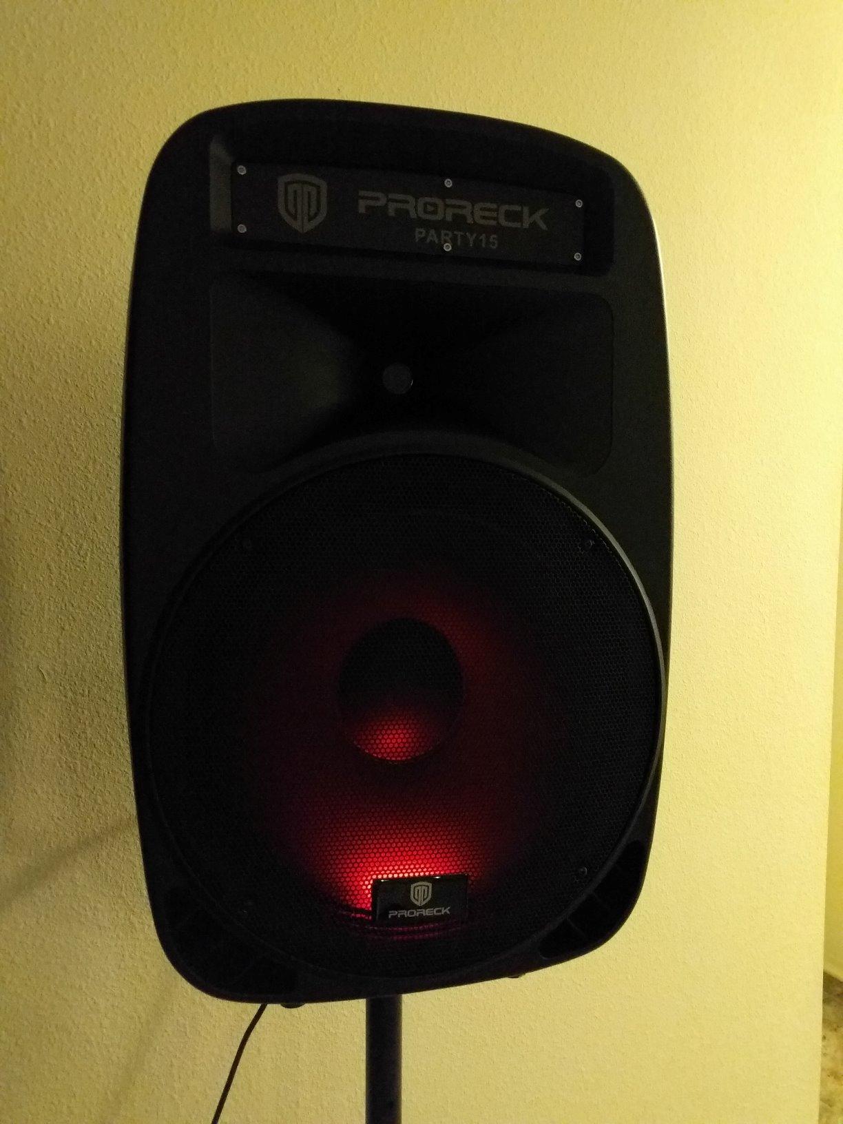 PRORECK Party 15 Portable 15-Inch 2000 Watt 2-Way Powered PA Speaker System Combo Set with Bluetooth/USB/SD Card/FM/Remote Control/LED Light for Indoor, Outdoor DJ Parties, Karaoke customer photo 1