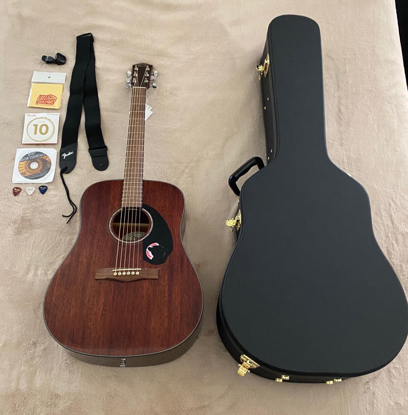 Fender CD-60SCE Solid Top Dreadnought Acoustic-Electric Guitar - All Mahogany Bundle with Hard Case, Instrument Cable, Strap, Tuner, Picks, Strings, and Austin Bazaar Instructional DVD customer photo 2